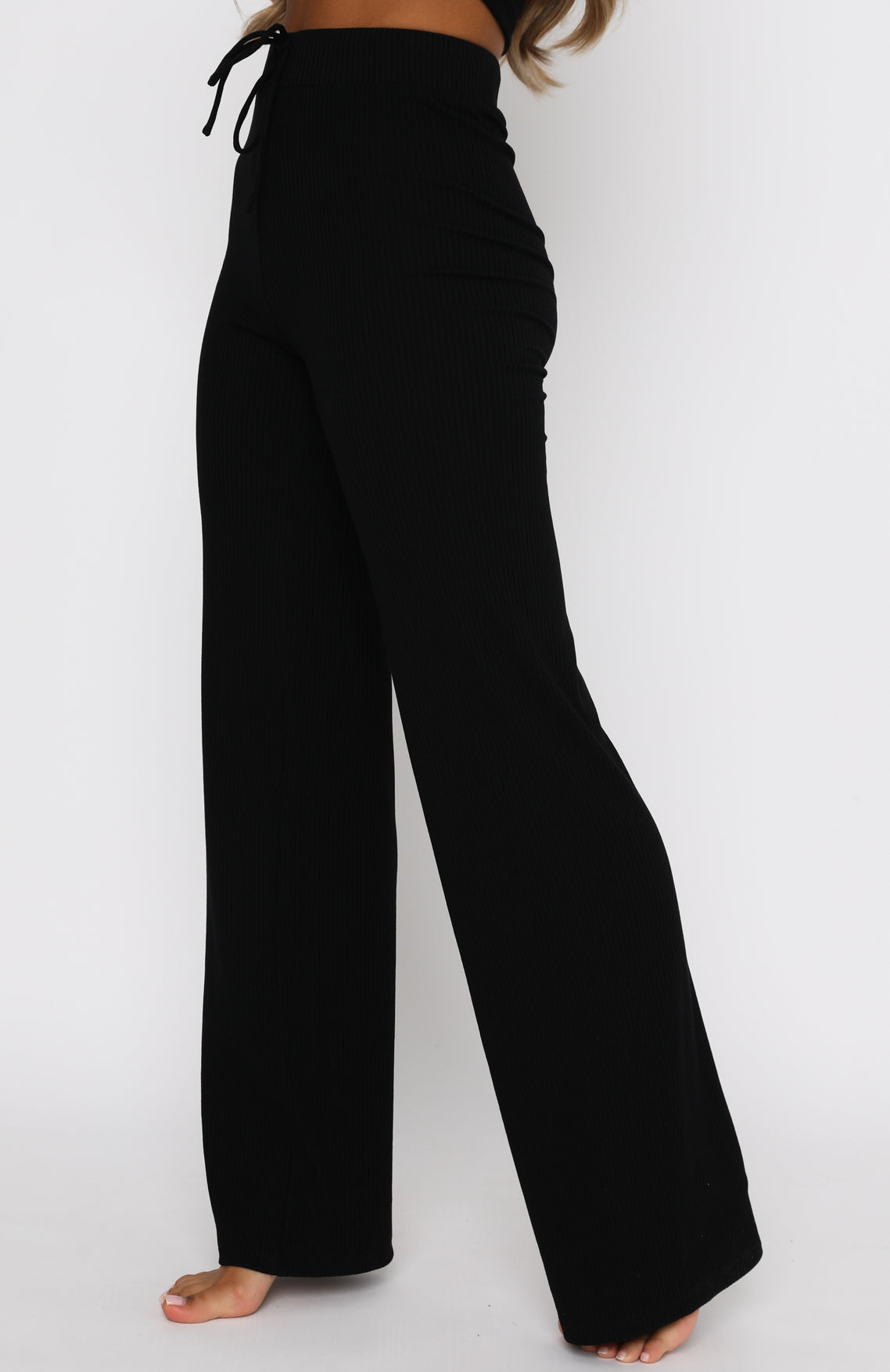 Trending Adore You Ribbed Pants Black