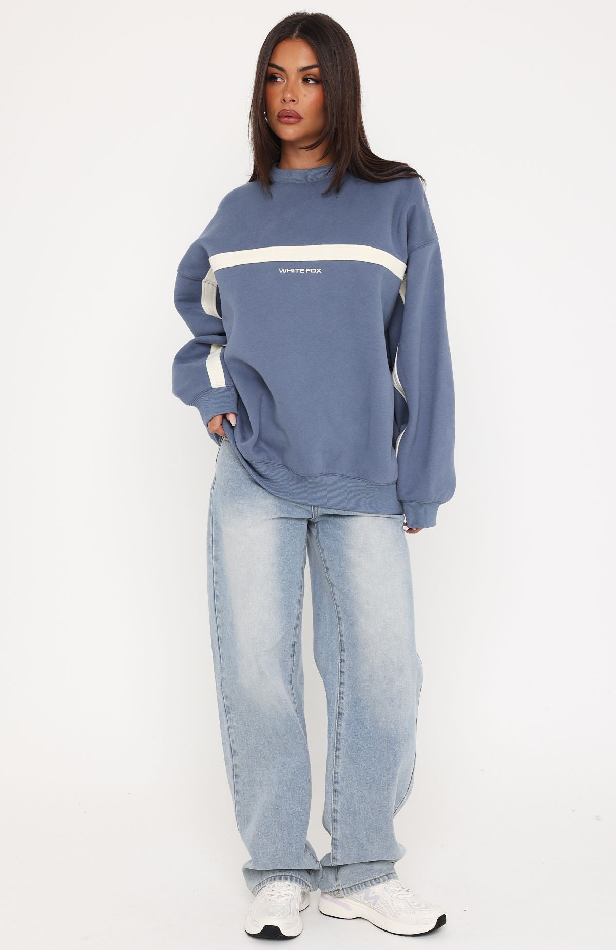 Trending Take Another Chance Oversized Drop Shoulder Sweater Ocean