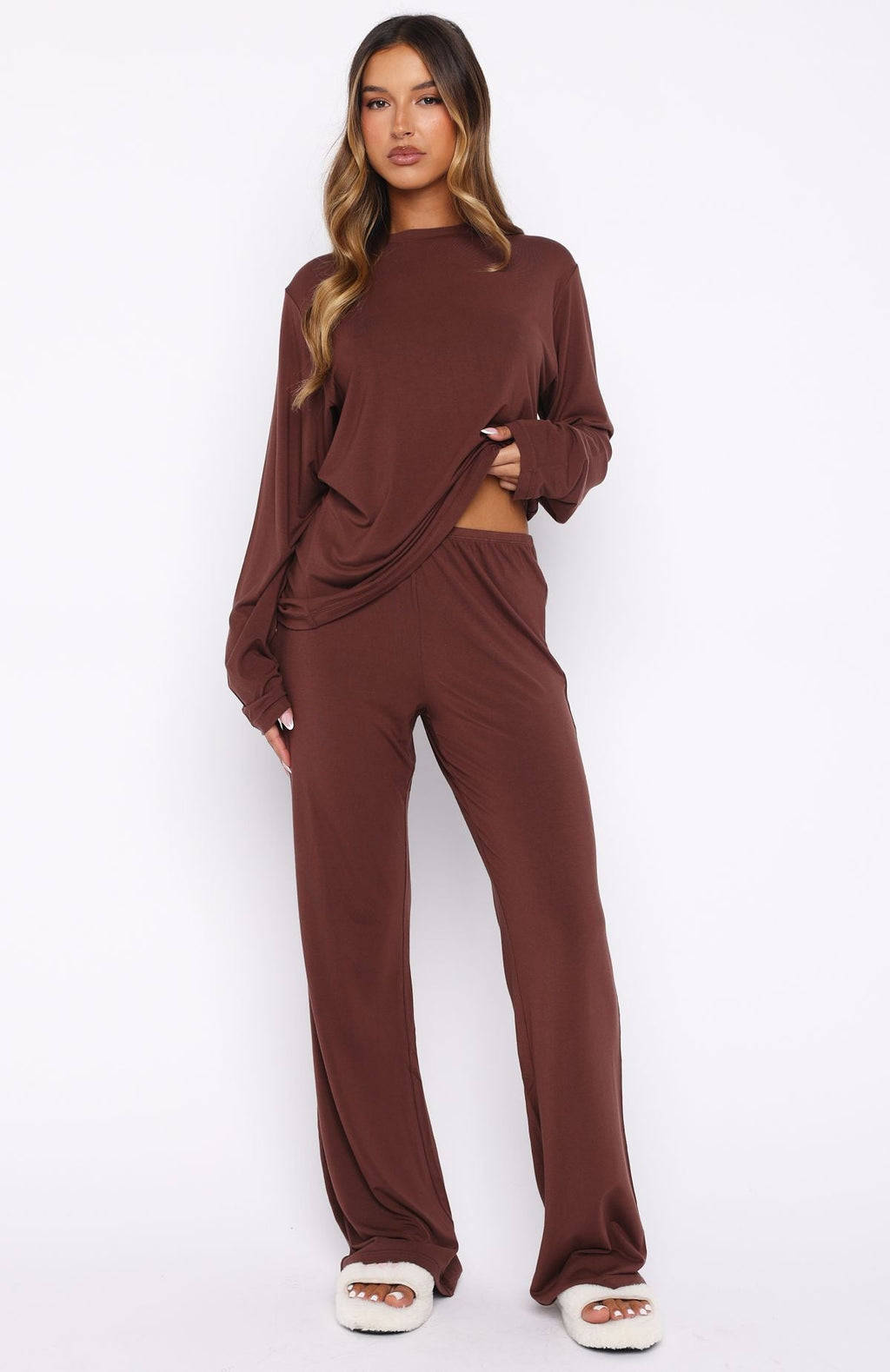 Trending Slow Life Pyjama Pants Chocolate