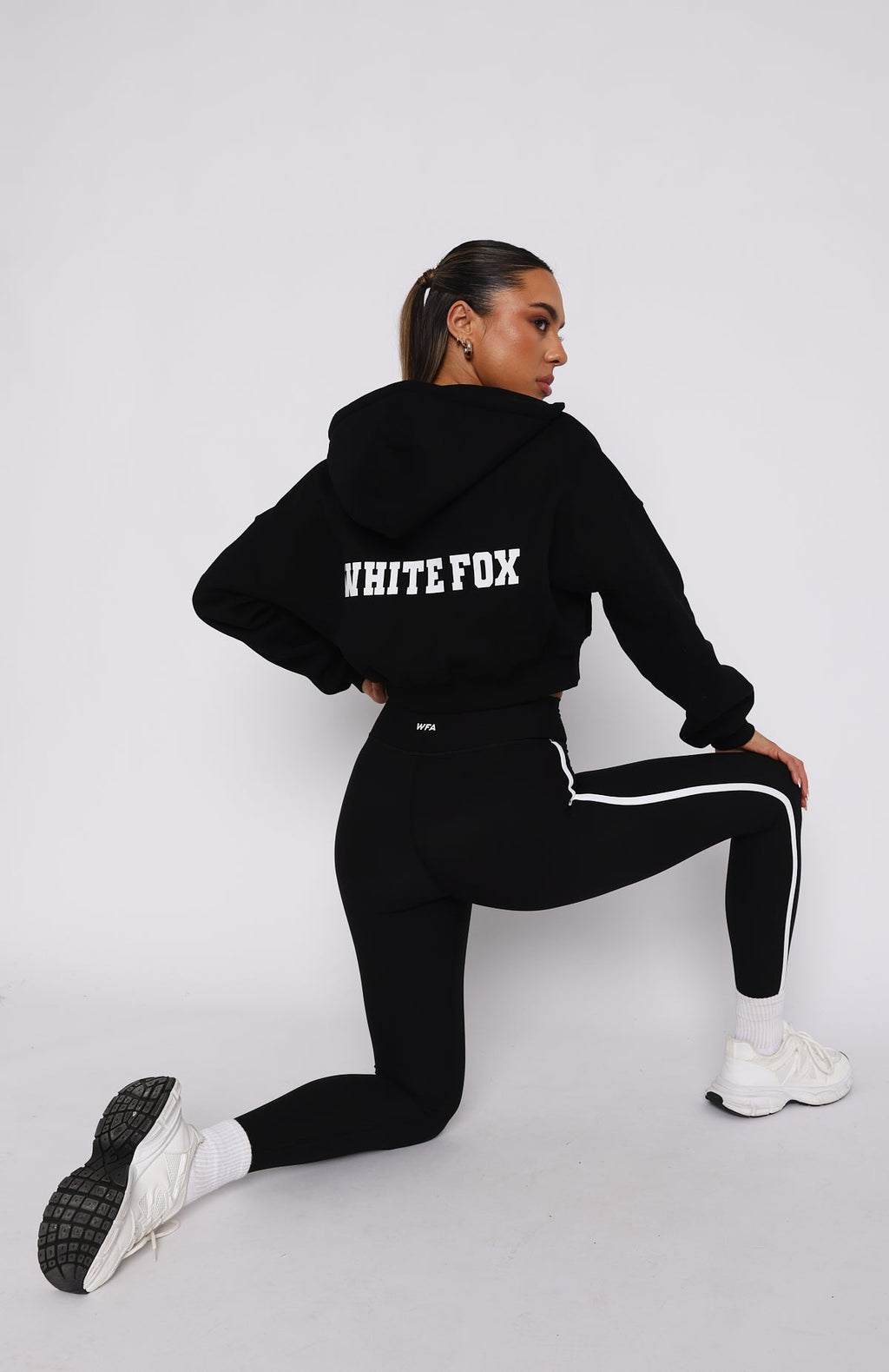 Trending Stepping Out Cropped Hoodie Black