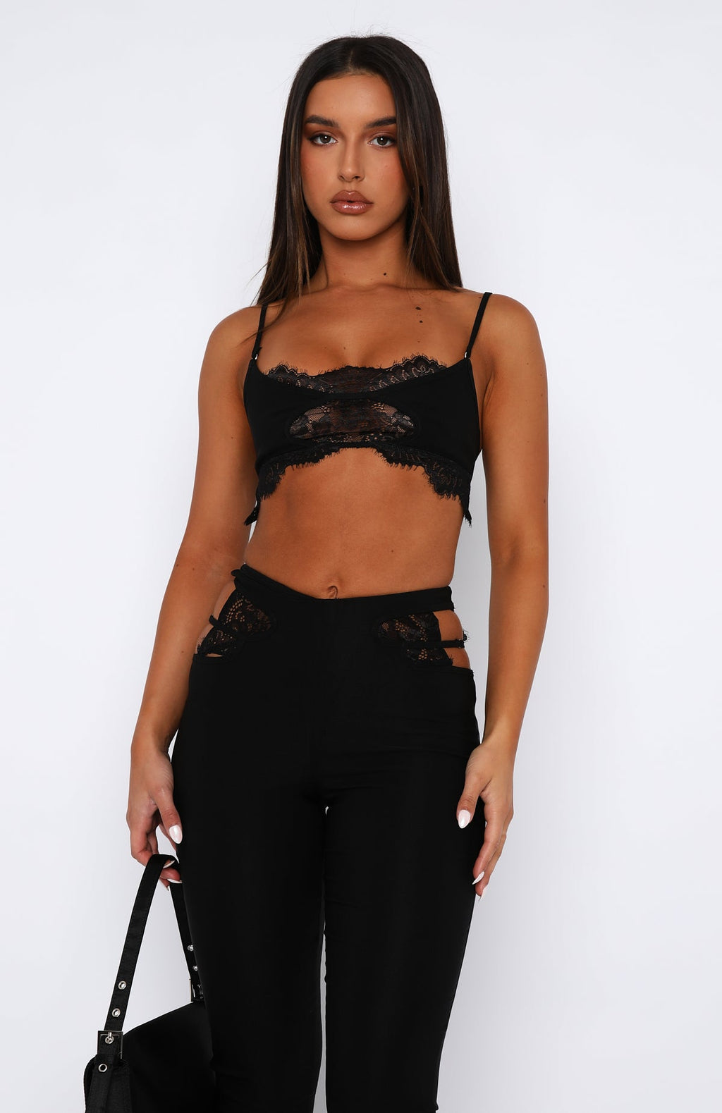Trending If I Were You Lace Crop Black