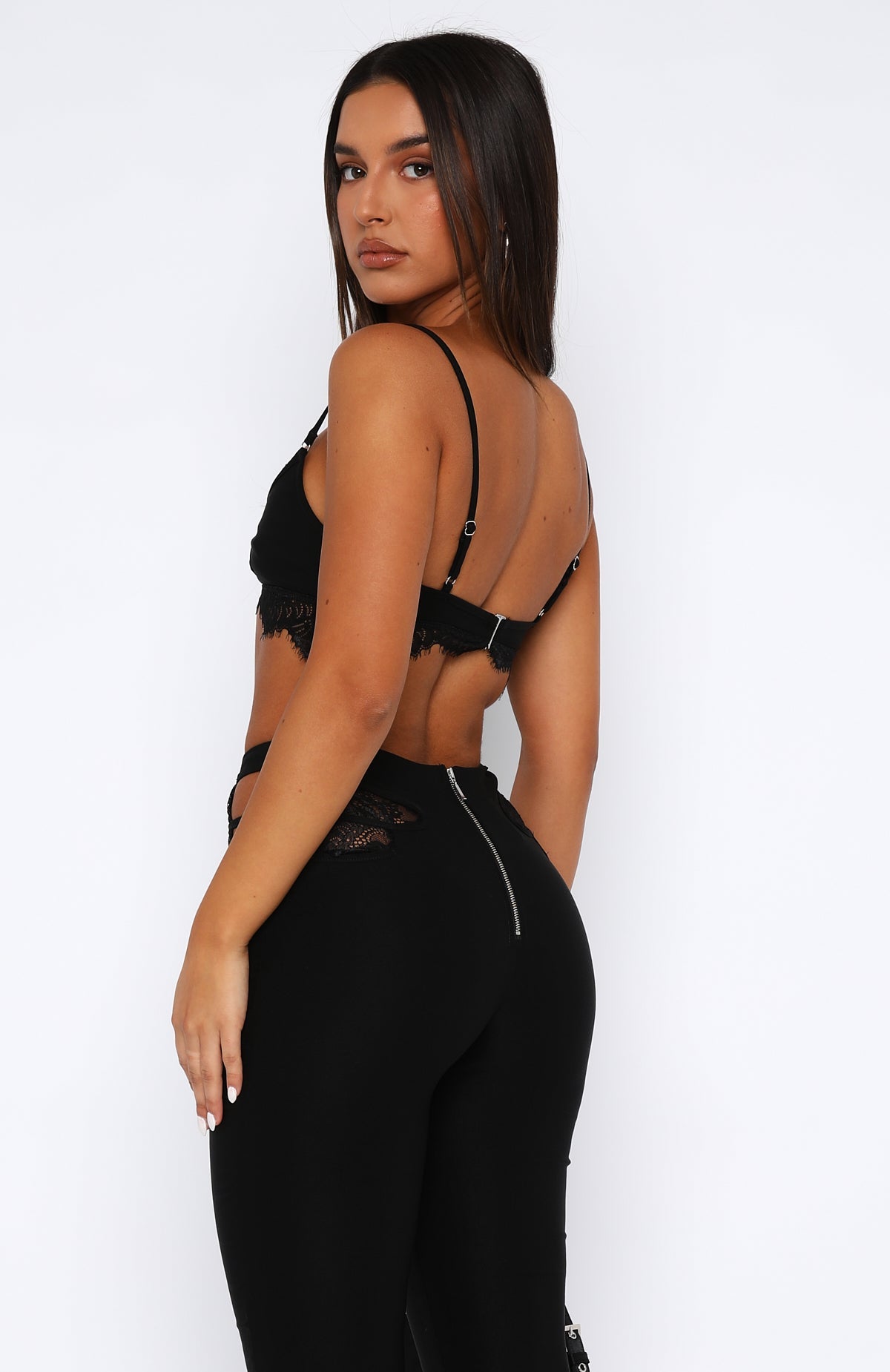 Trending If I Were You Lace Crop Black