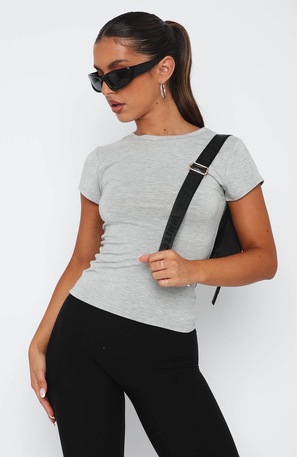 Trending Too Blessed Tee Grey Marle