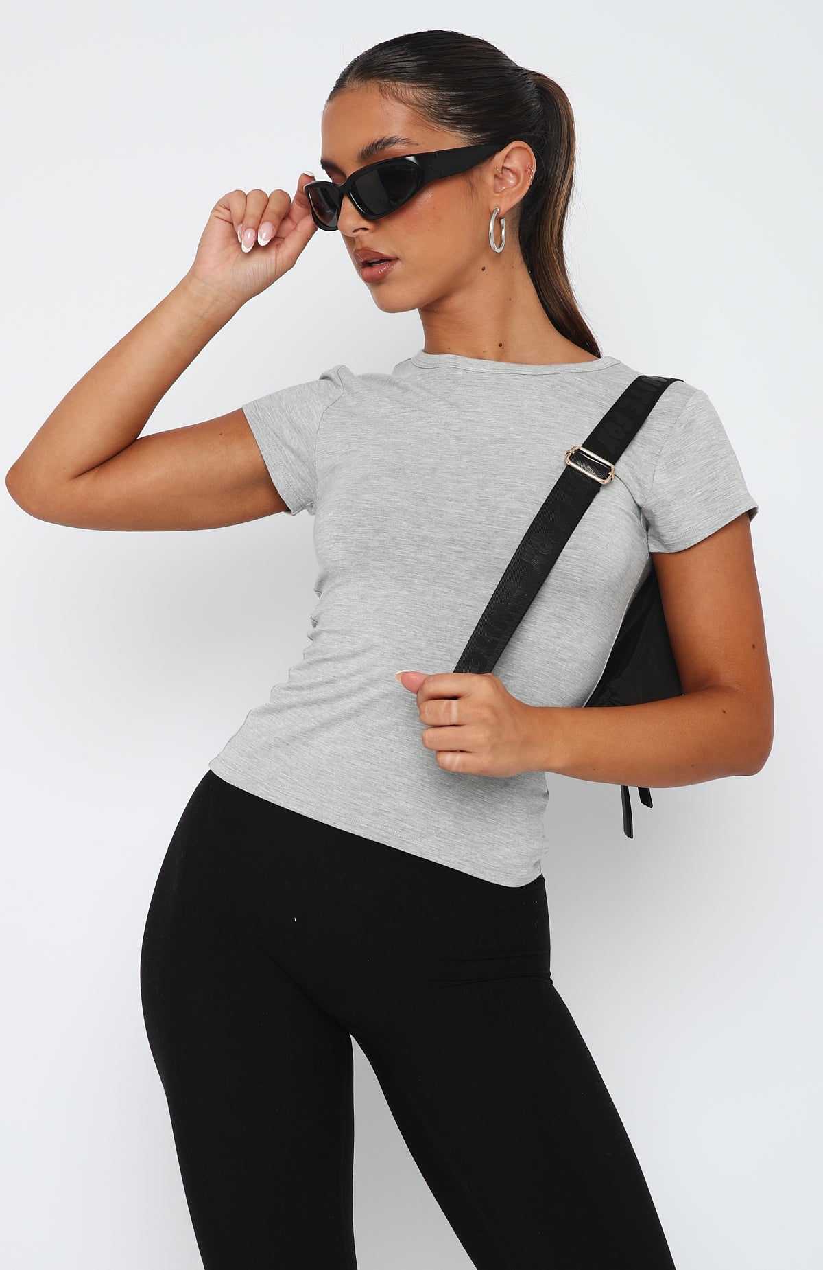 Trending Too Blessed Tee Grey Marle