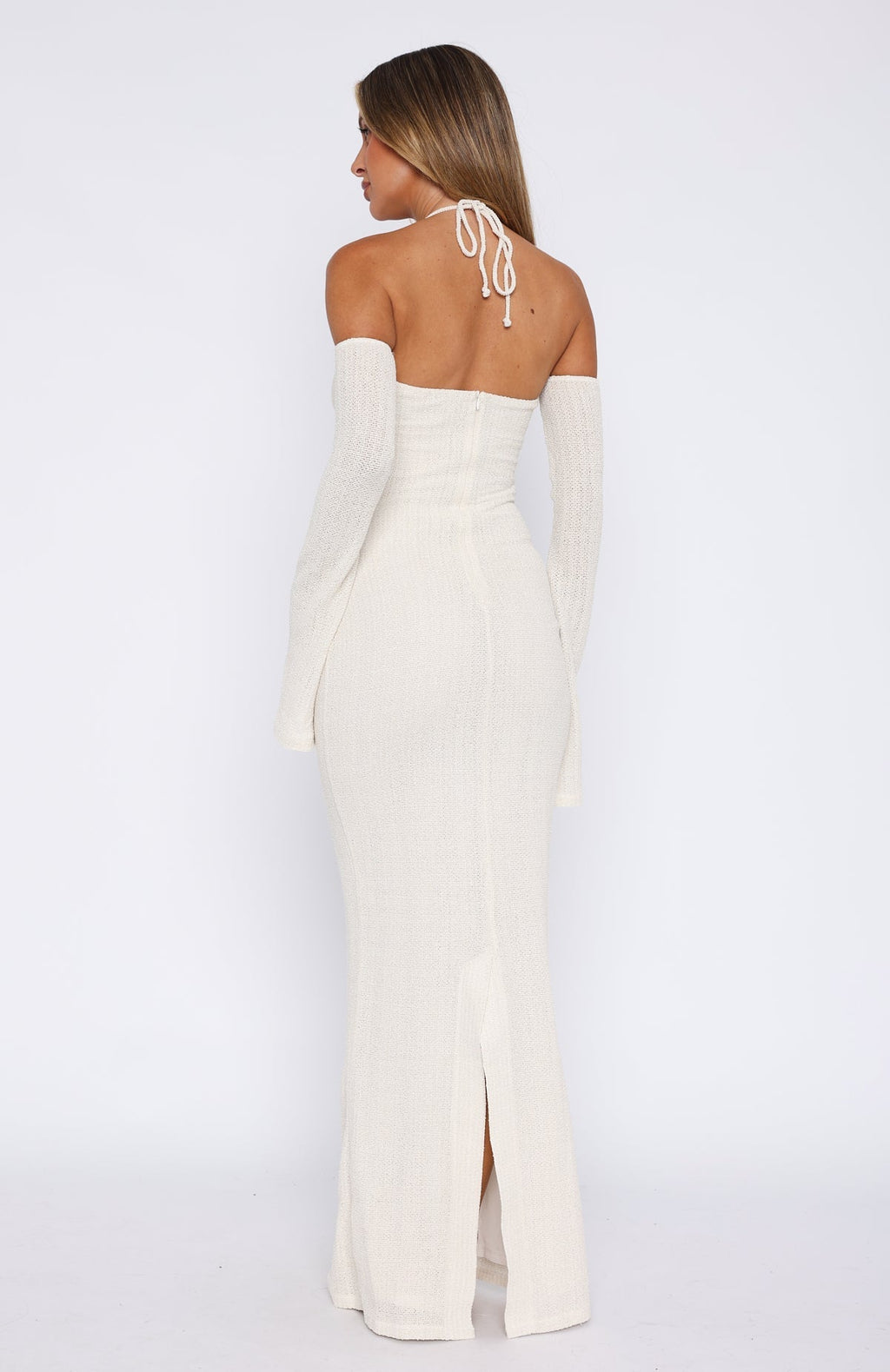 Trending To The Beach Long Sleeve Maxi Dress Cream