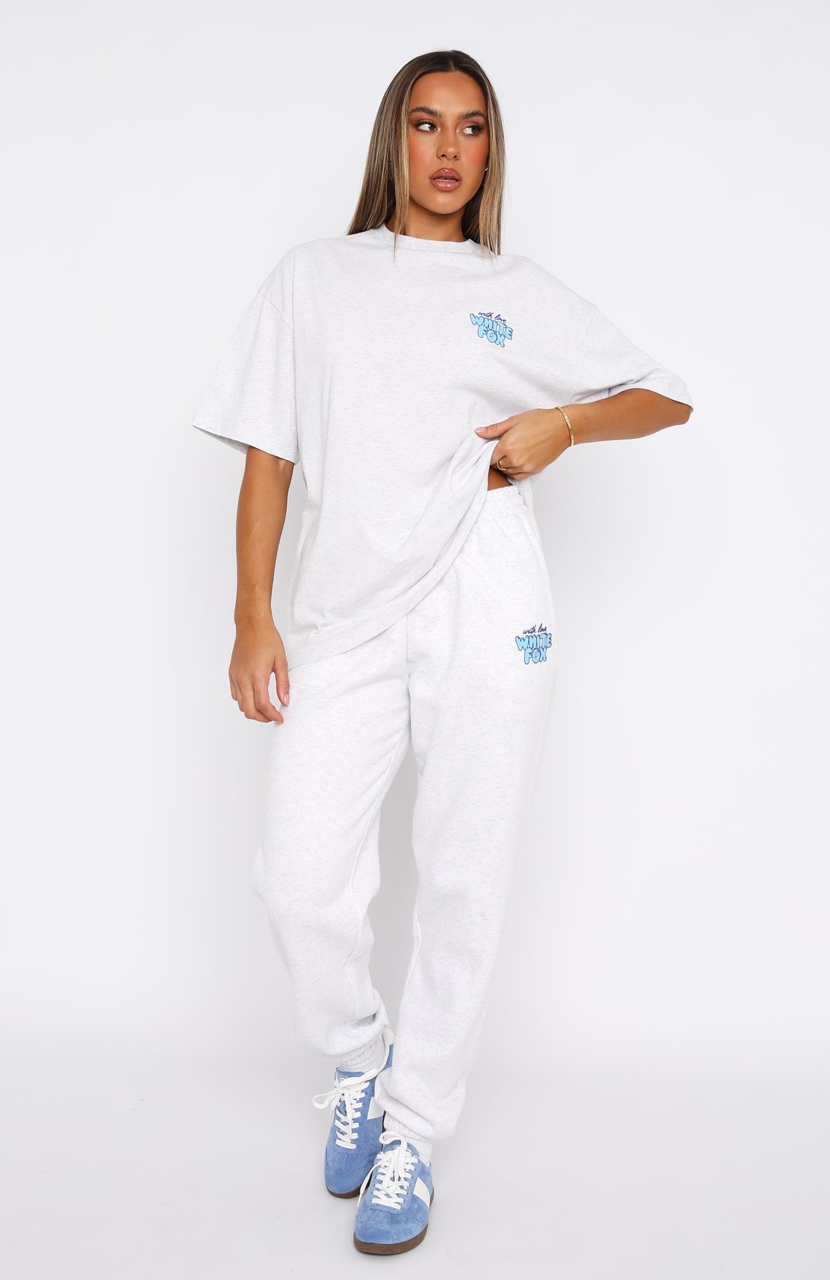 Trending With Love Always Oversized Tee Grey Marle