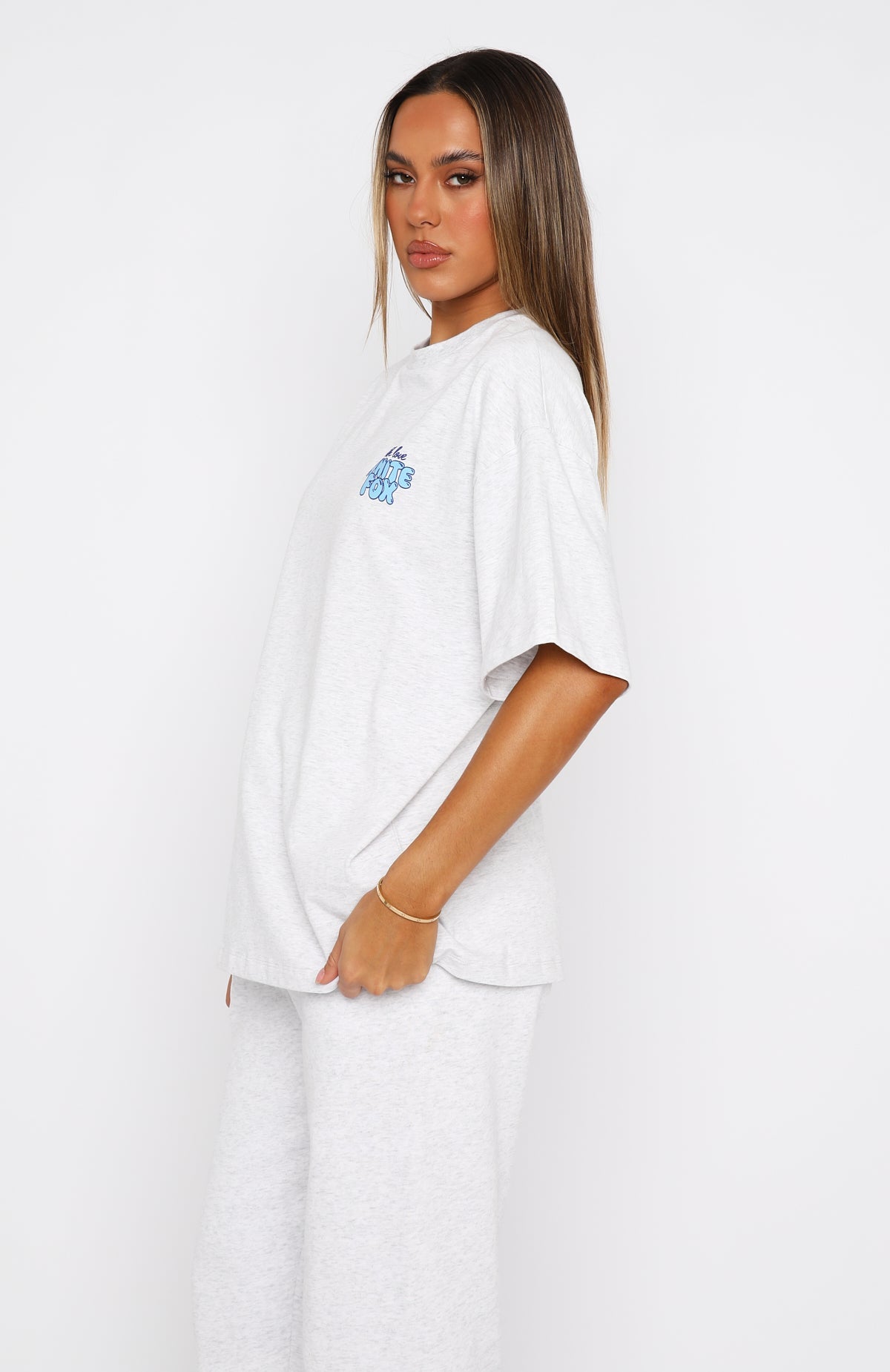 Trending With Love Always Oversized Tee Grey Marle