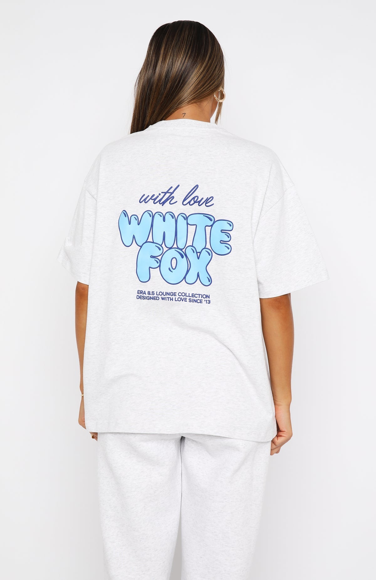 Trending With Love Always Oversized Tee Grey Marle
