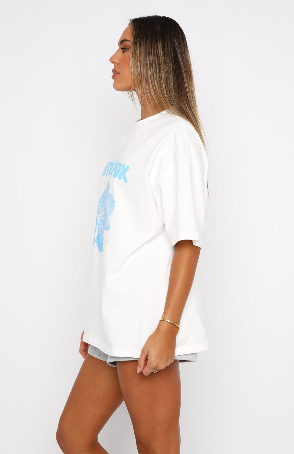 Trending With Love Forever Oversized Tee WhiteBlue