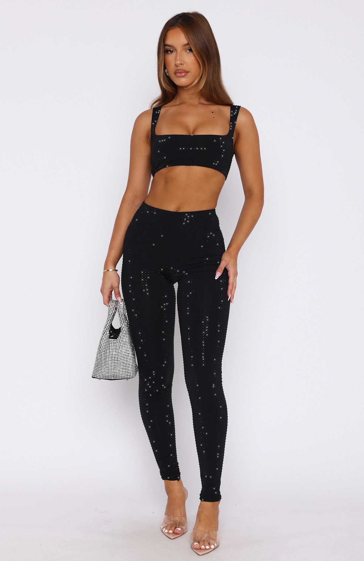 Trending Running Late Embellished Pants Black