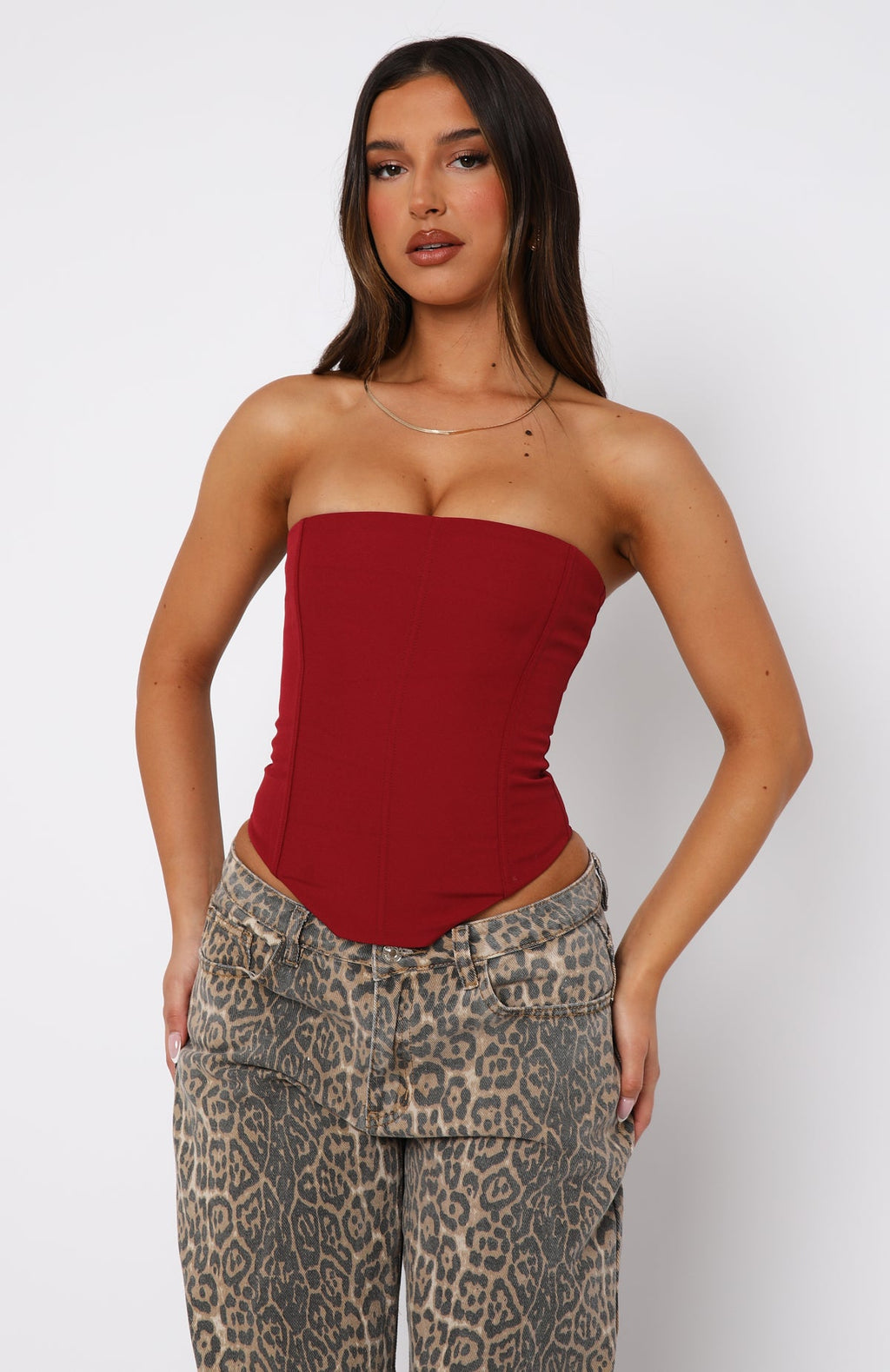 Trending Let It Go Strapless Bustier Wine