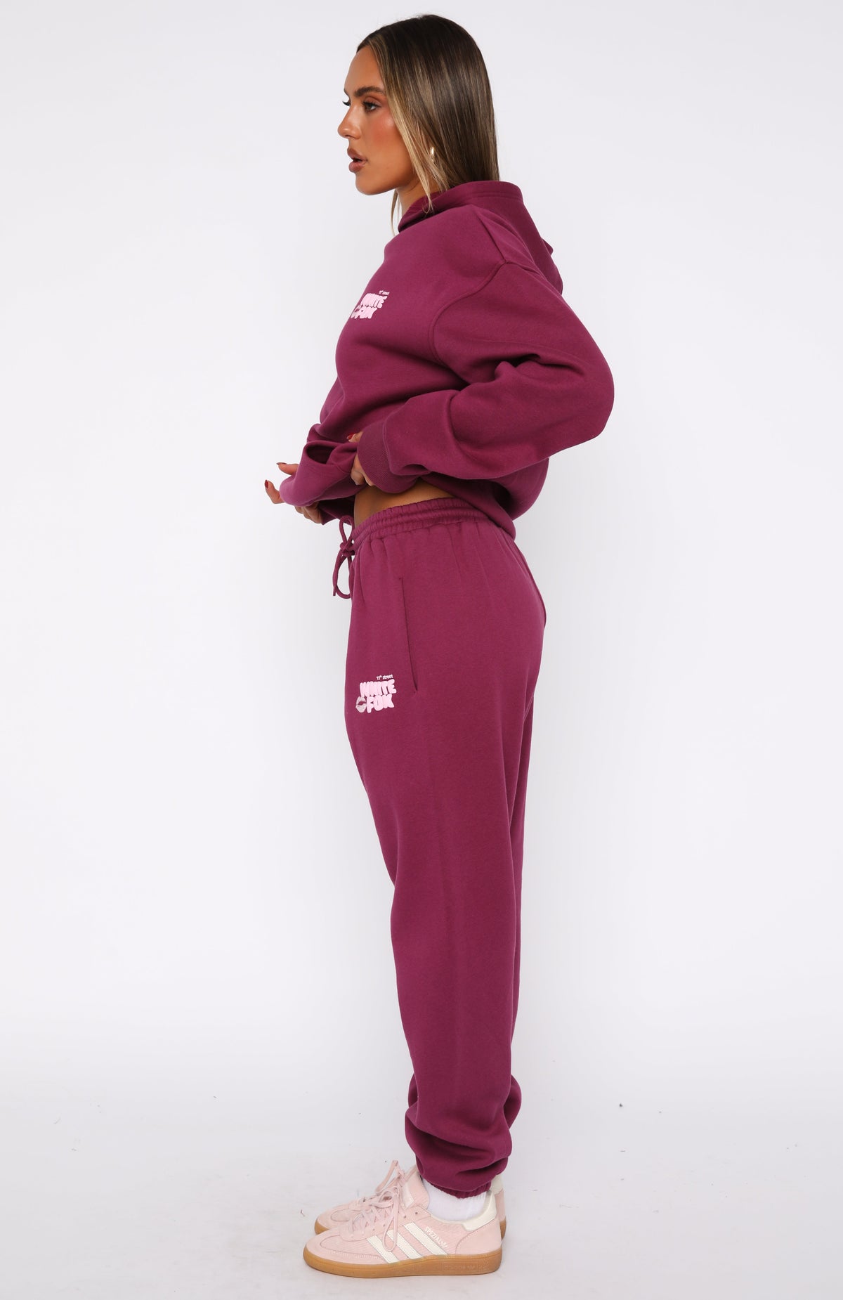 Trending 11th Street Sweet Kisses Sweatpants Very Berry