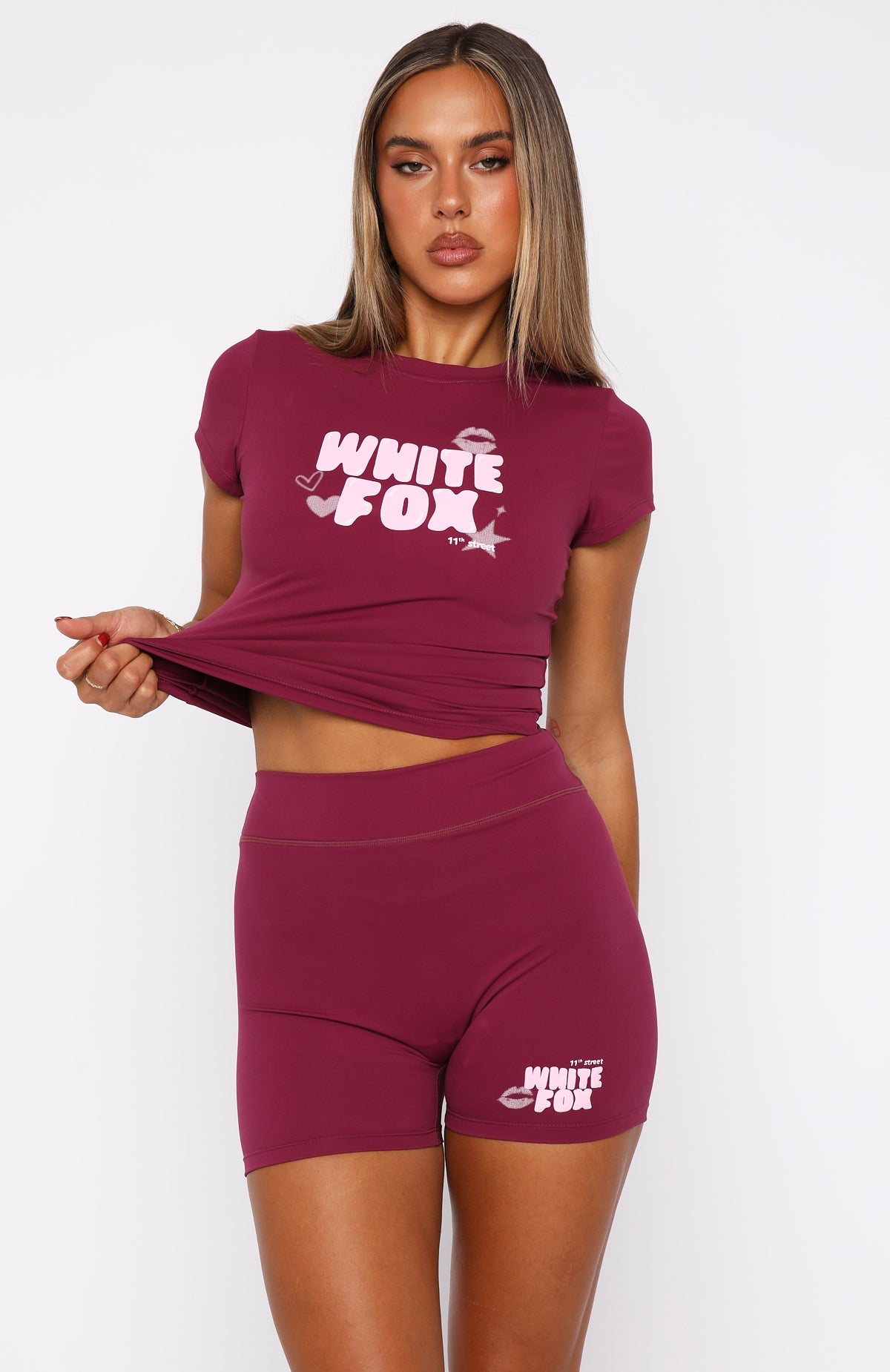 Trending 11th Street Sweet Kisses Bike Shorts Very Berry