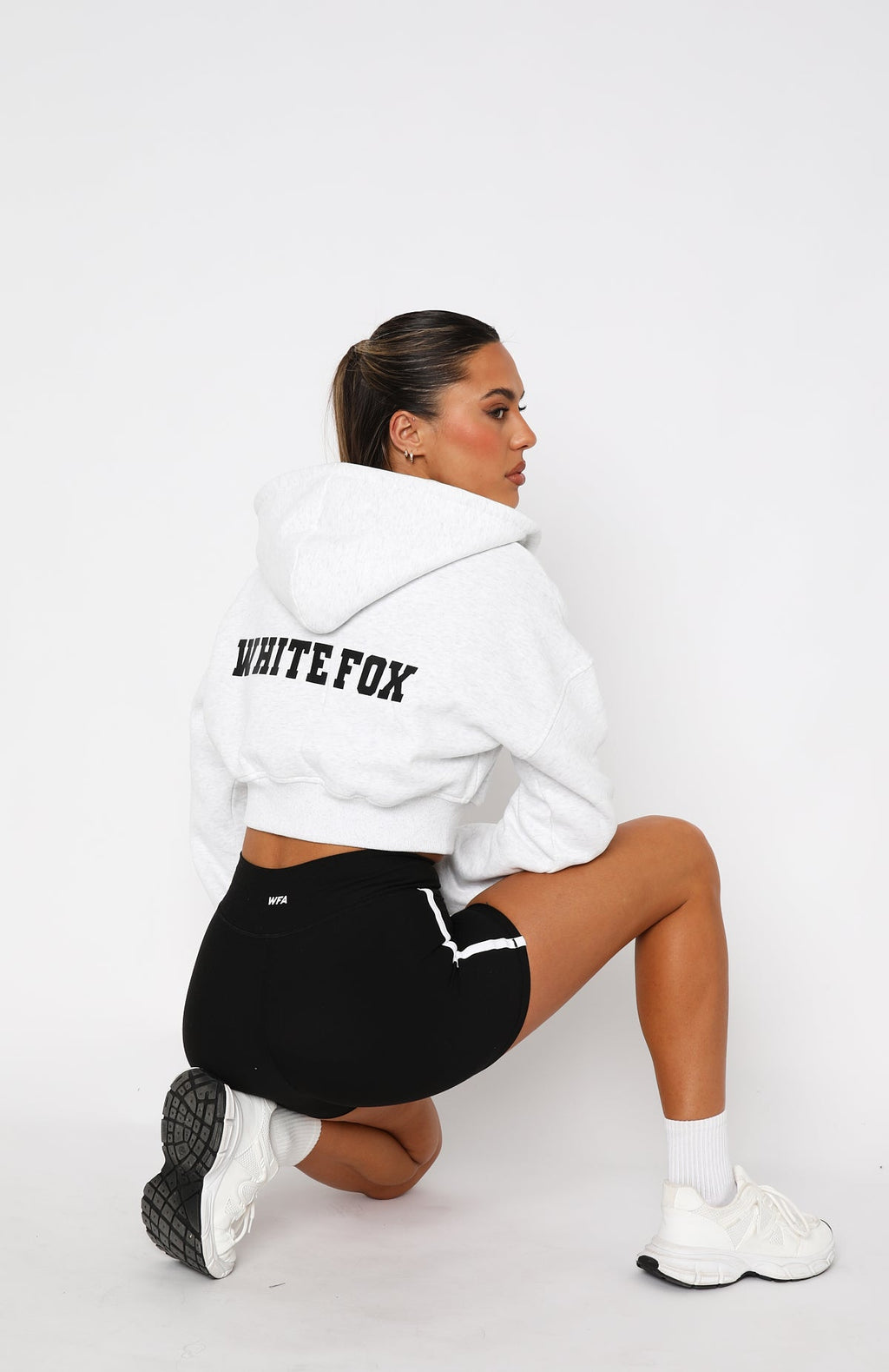 Trending Stepping Out Cropped Hoodie Grey Marle