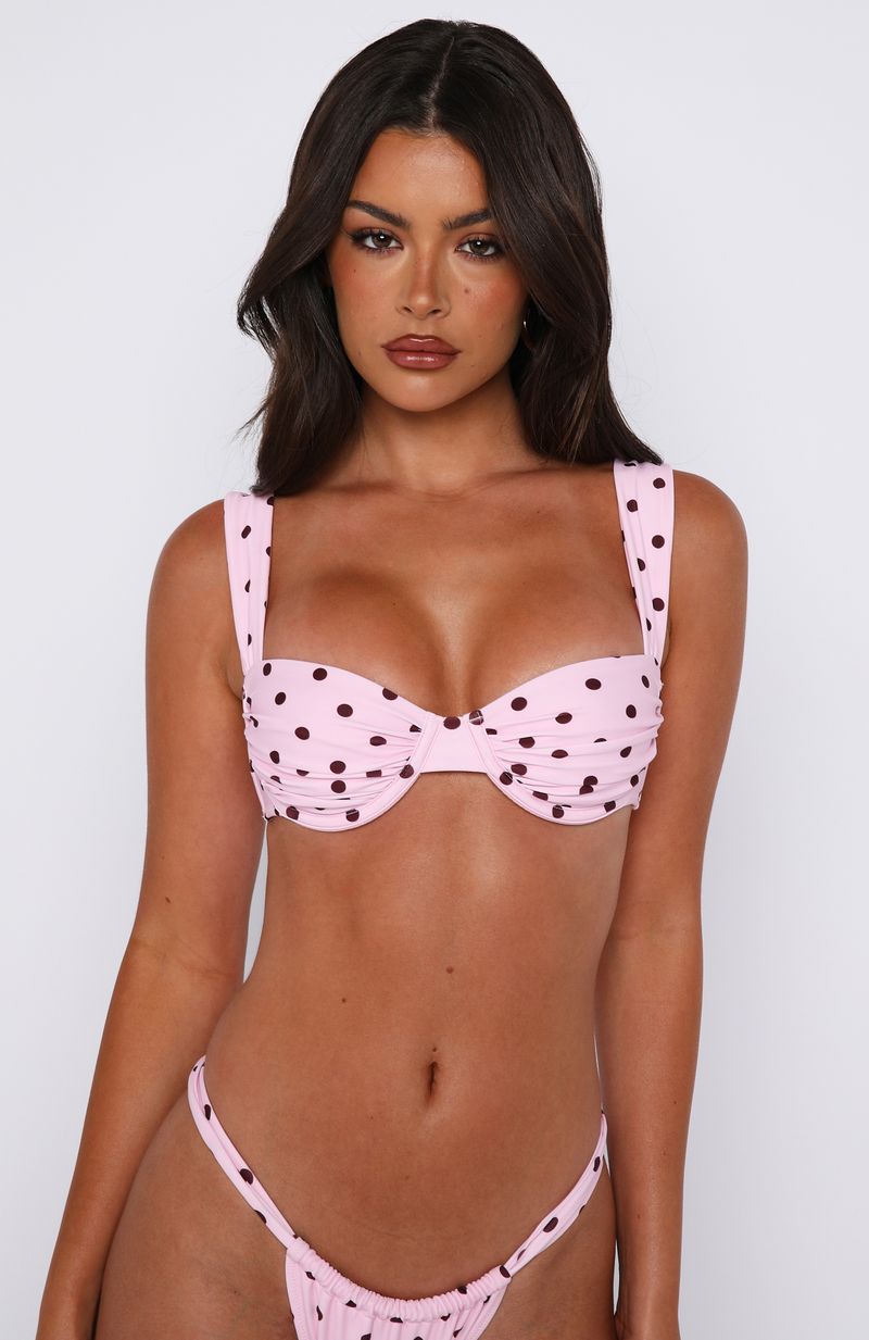 Trending Balia Bikini Top Pink Polka Dot