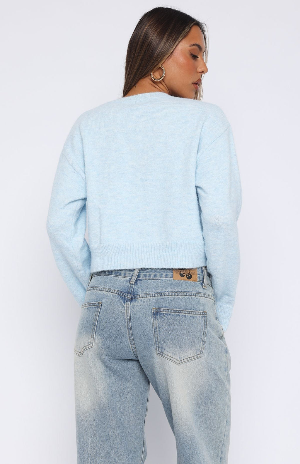 Trending Warm Whispers Knit Cardigan Baby Blue