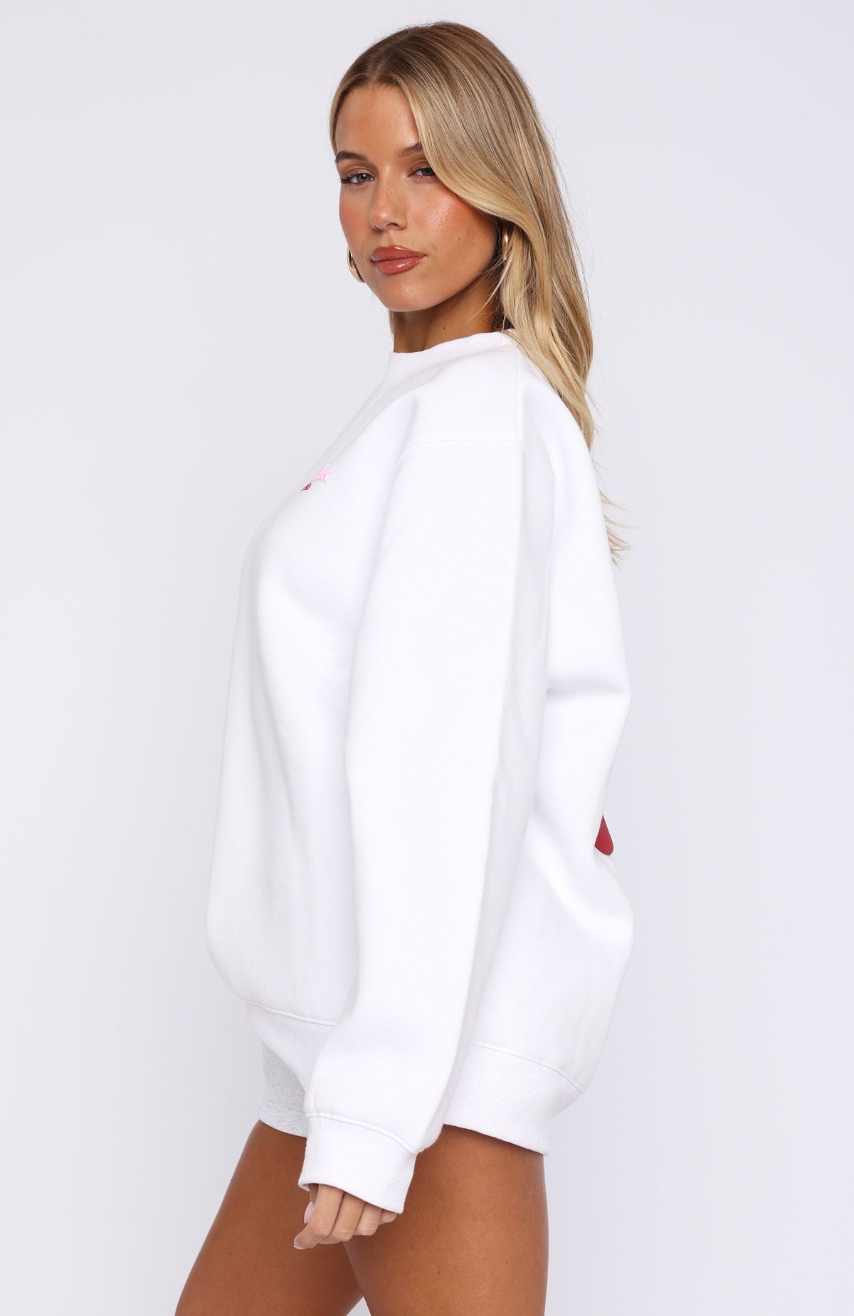 Trending Fell So Hard Oversized Sweater White
