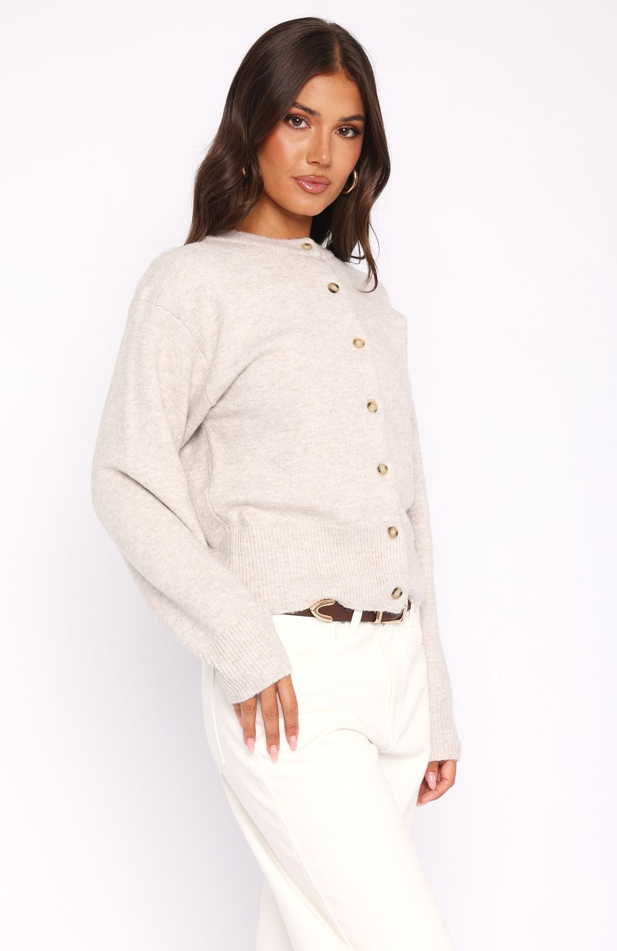 Trending Helping Hand Knit Cardigan Oat