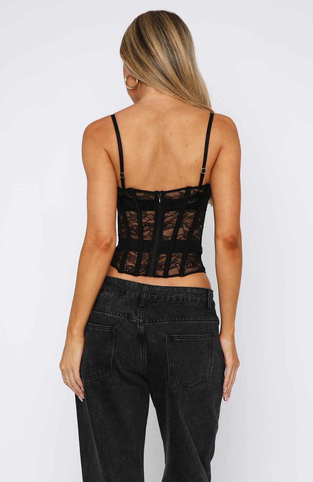 Trending Im Irreplaceable Lace Bustier Black