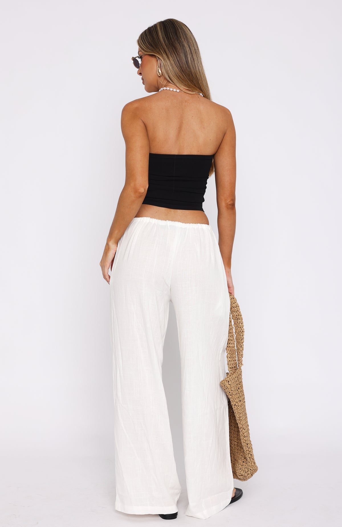 Trending Burning Love Linen Pants White