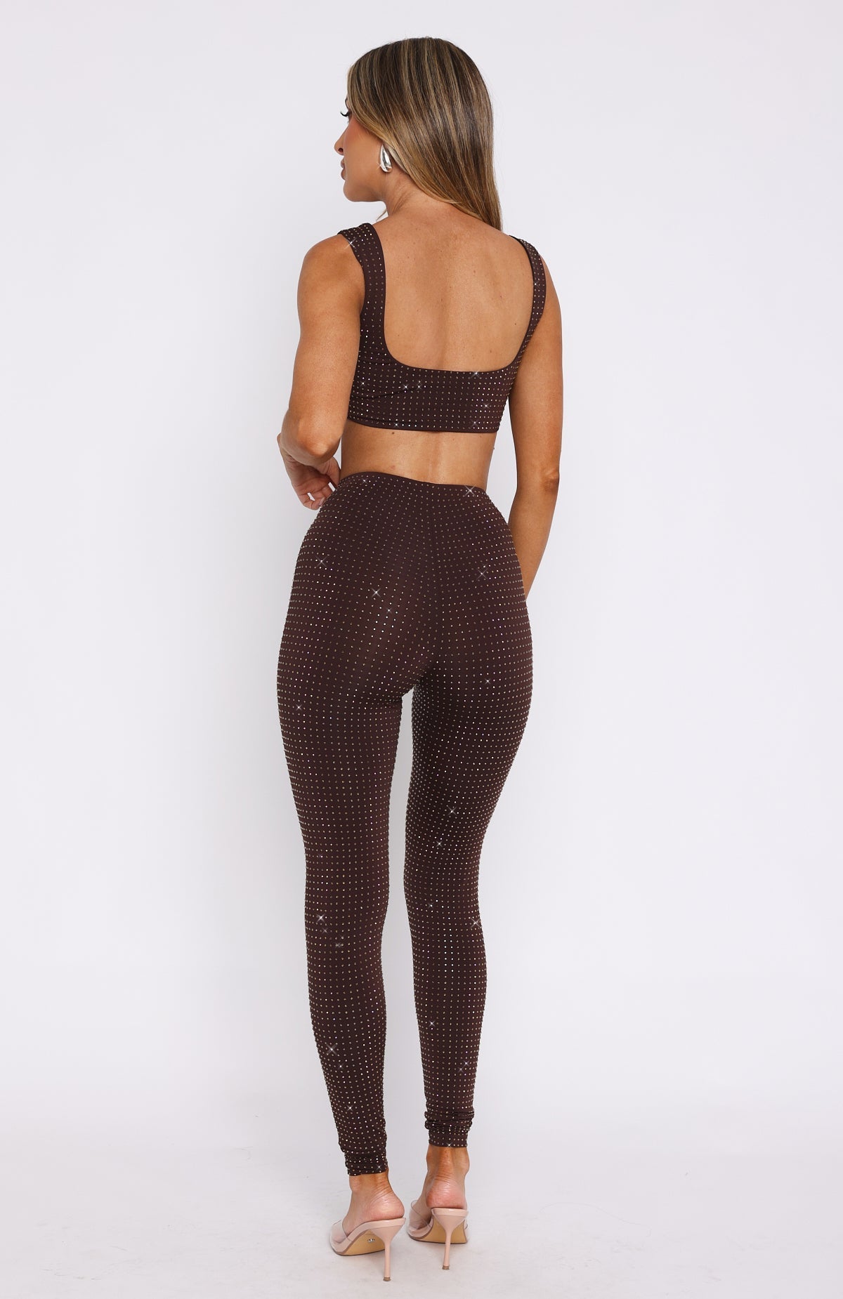 Trending Running Late Embellished Pants Chocolate