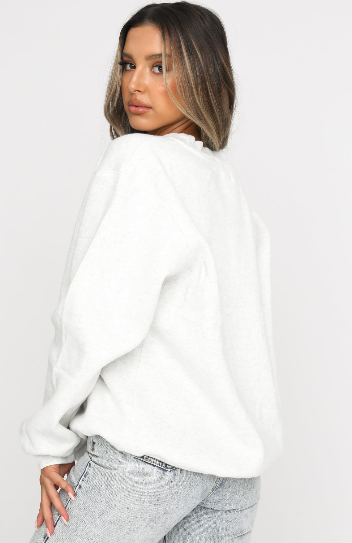 Trending Steal Your Heart Oversized Sweater Grey Marle