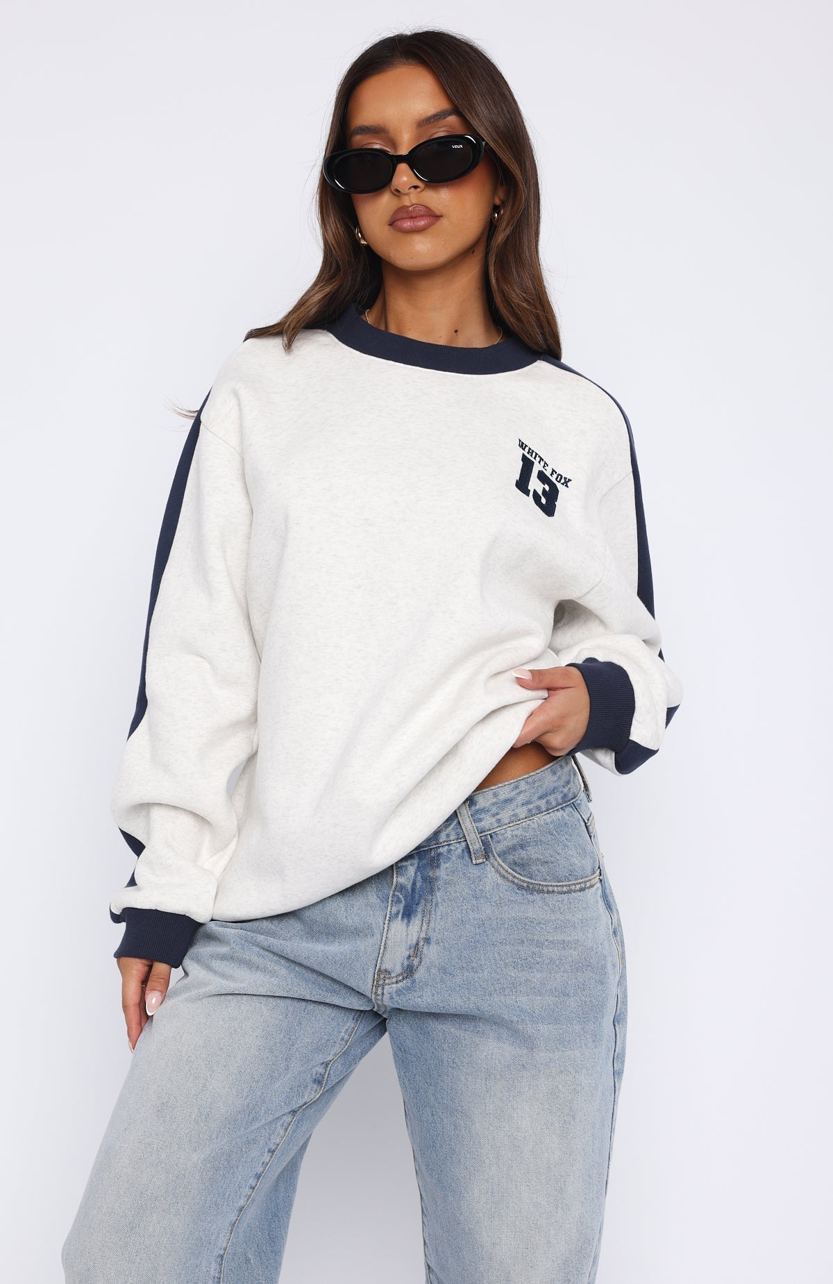 Trending Play For It Oversized Sweater Grey Marle
