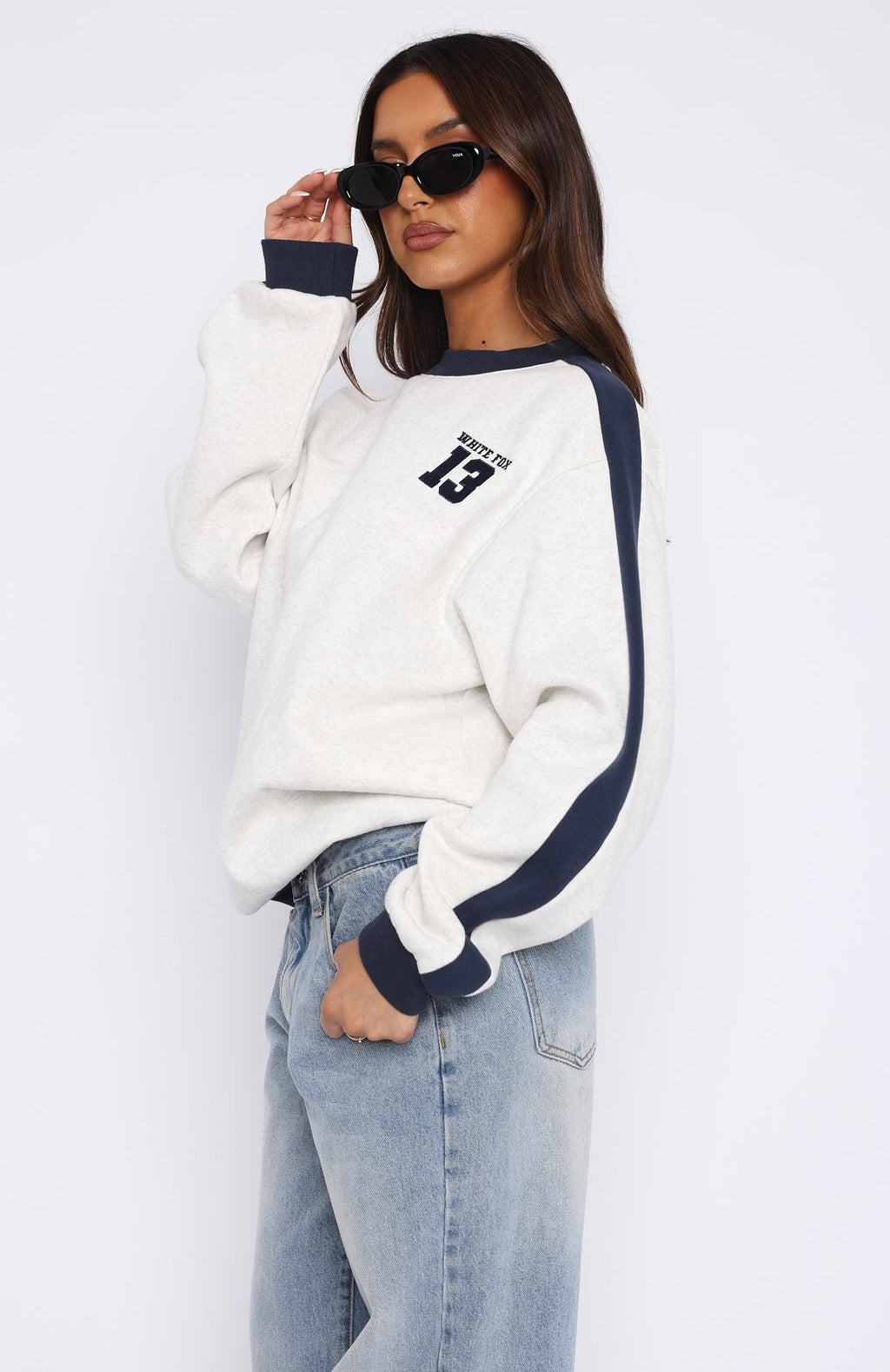 Trending Play For It Oversized Sweater Grey Marle