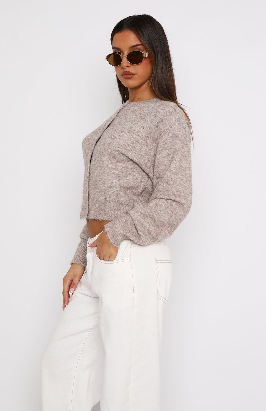 Trending Warm Whispers Knit Cardigan Taupe