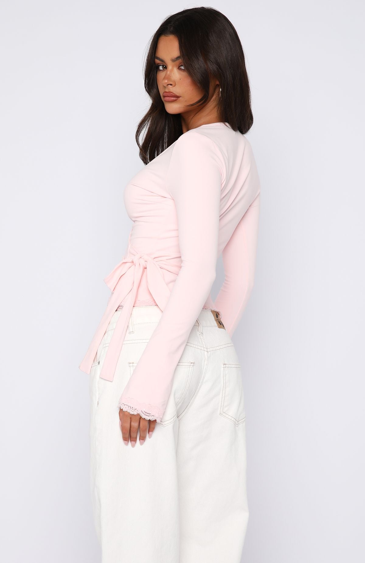 Trending Cater To You Long Sleeve Top Baby Pink