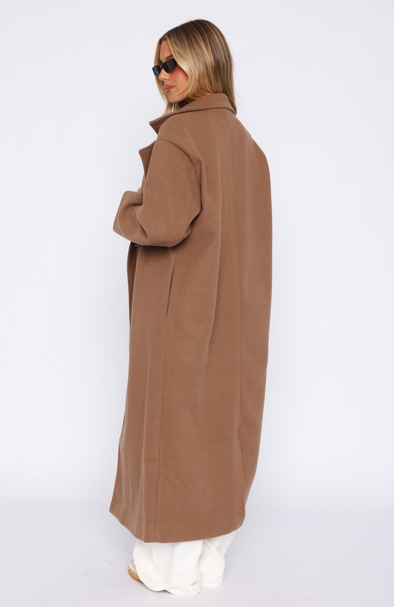 Trending Modern Edge Oversized Coat Caramel