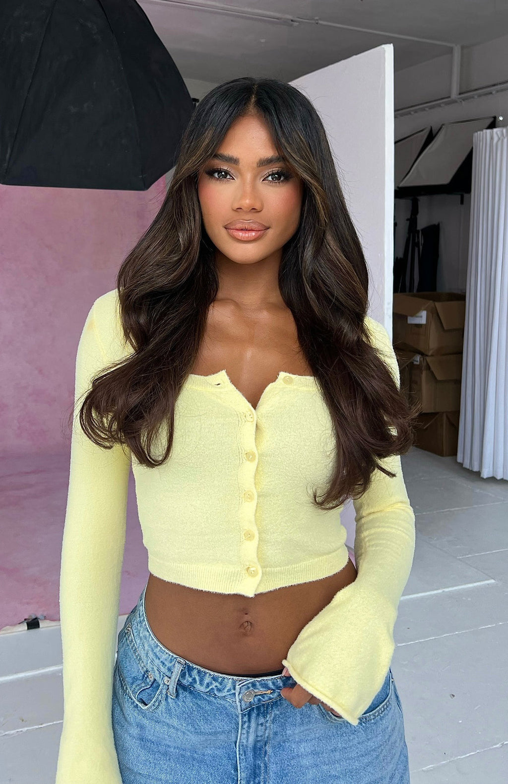 Trending Going On Replay Long Sleeve Cardi Lemon