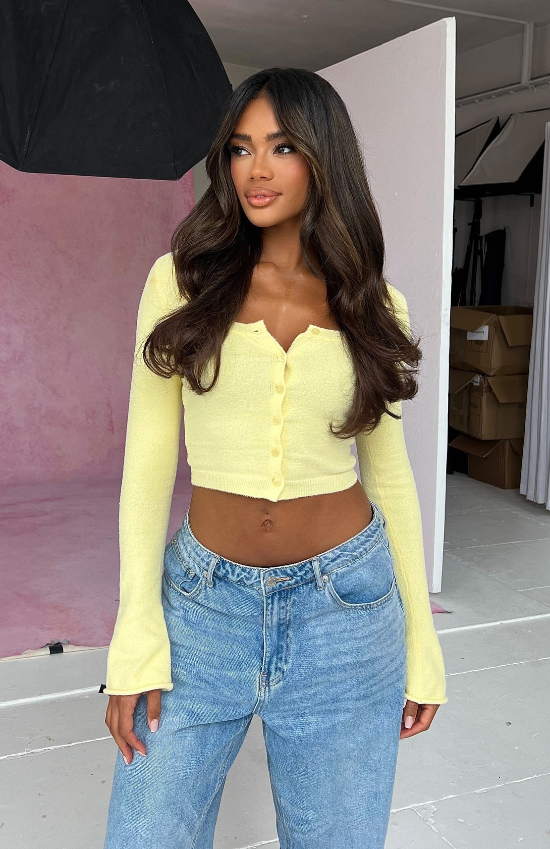 Trending Going On Replay Long Sleeve Cardi Lemon