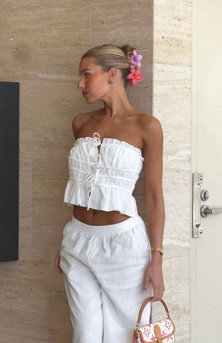 Trending Secret Society Strapless Top White