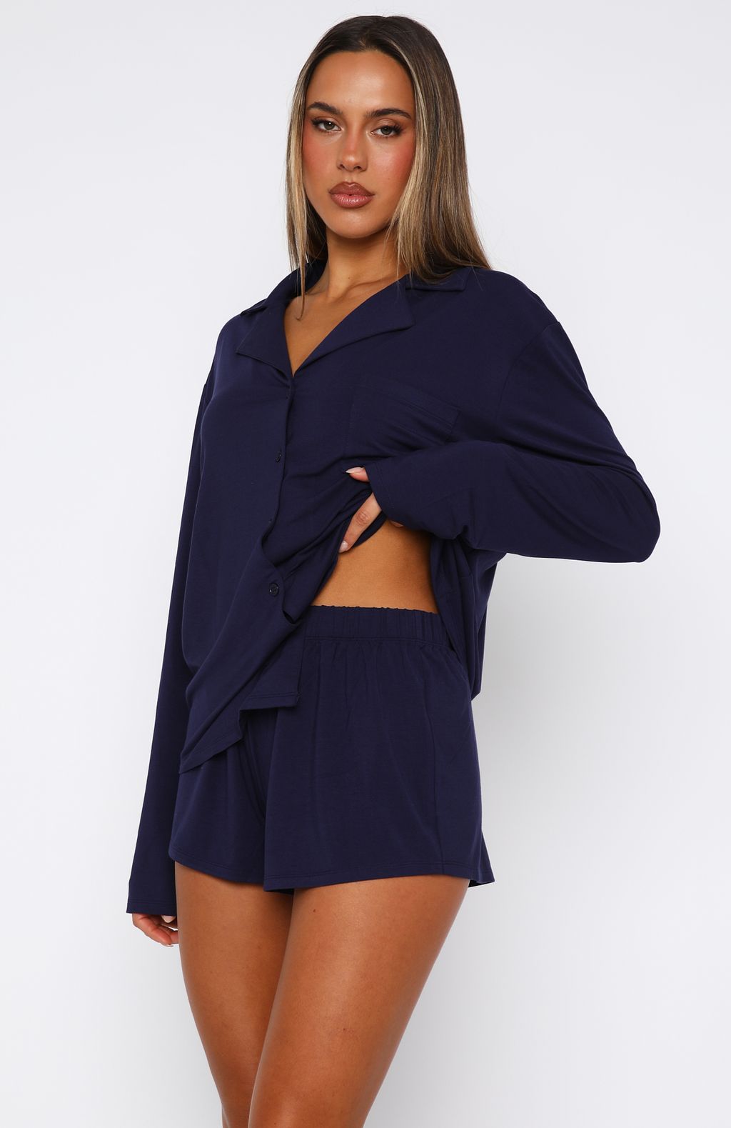 Trending Dreamscape Long Sleeve Pyjama Set Navy
