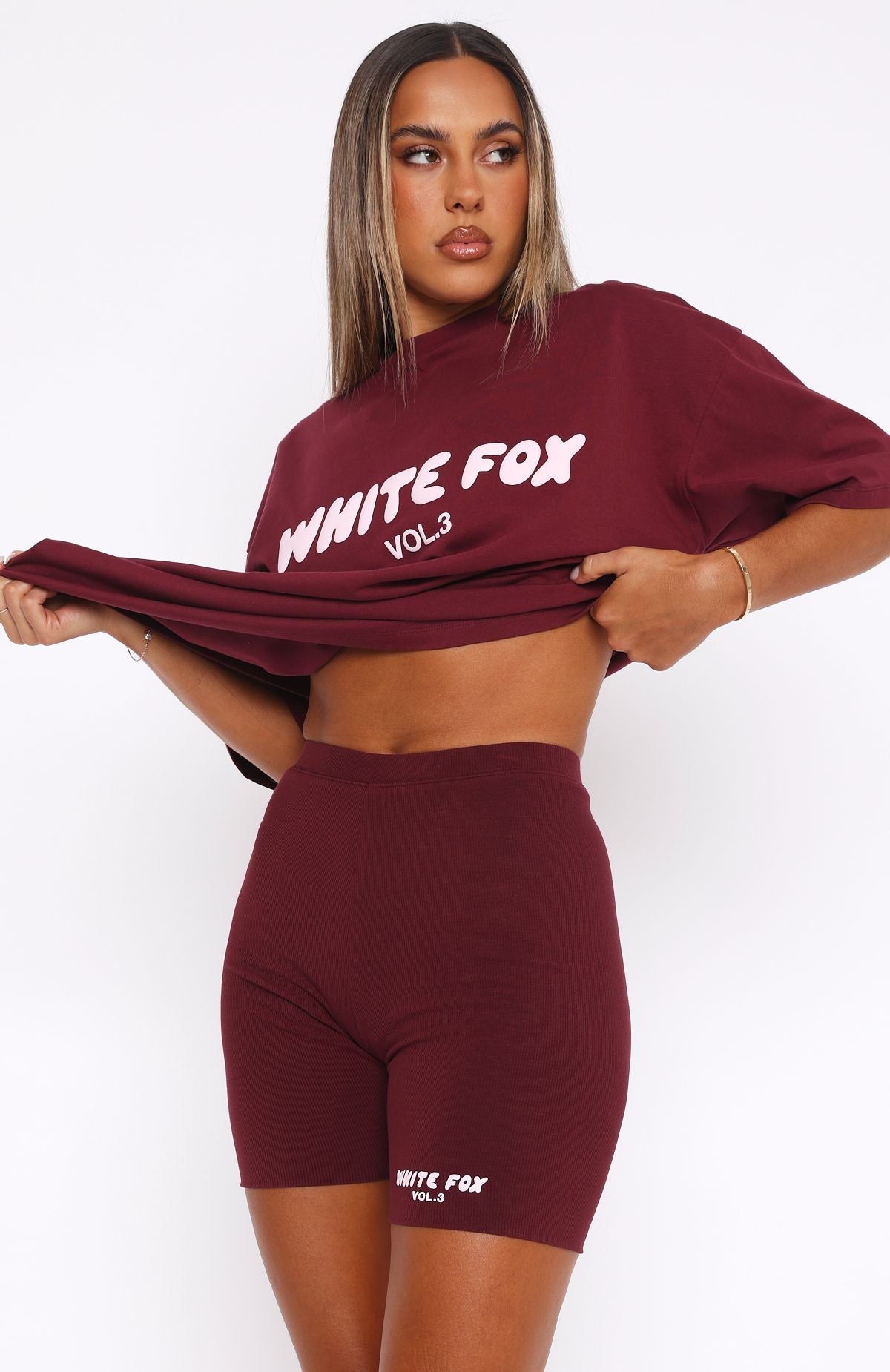 Trending Offstage Ribbed Bike Shorts Red Velvet