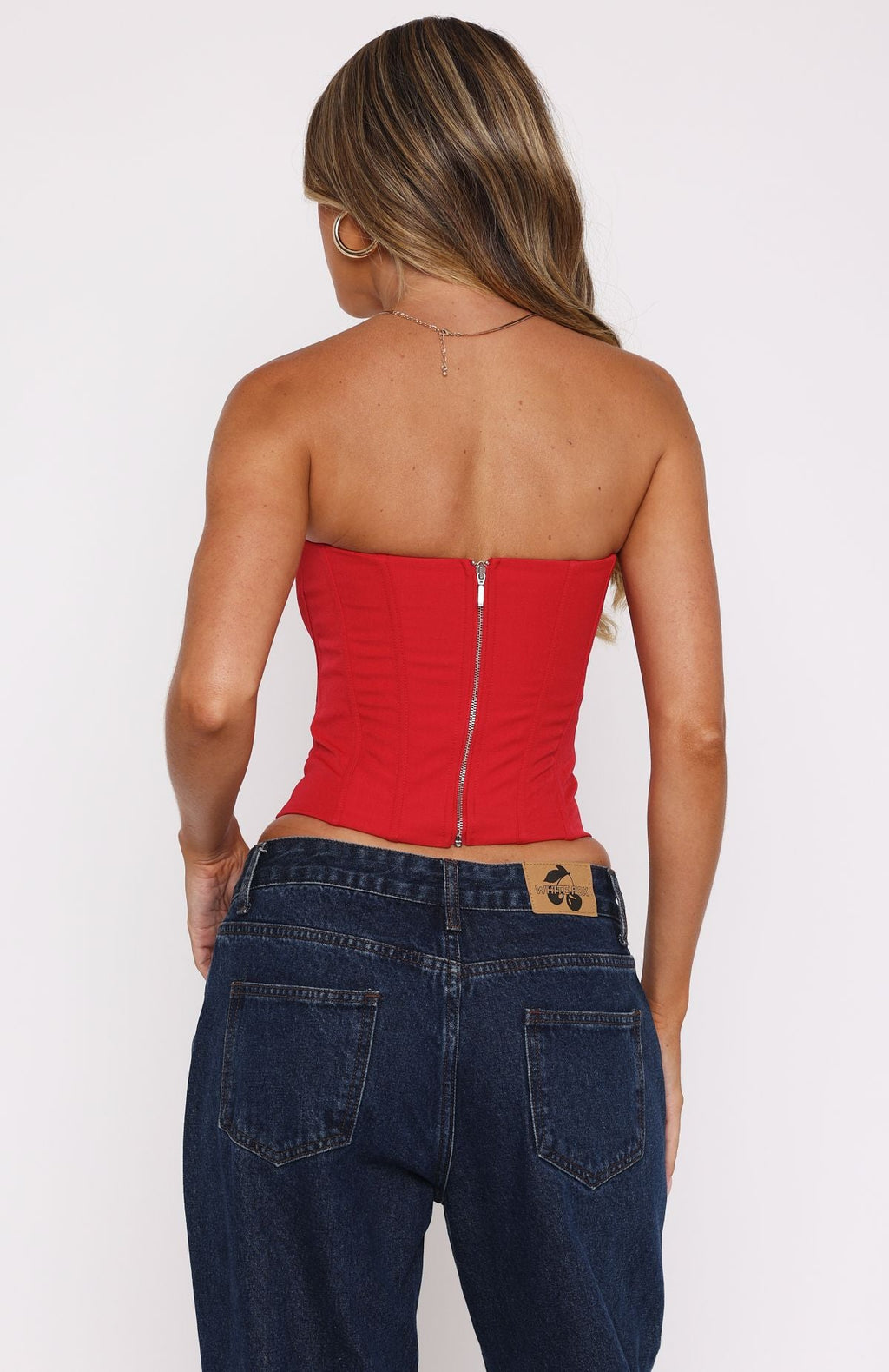 Trending Never Love Again Strapless Bustier Red