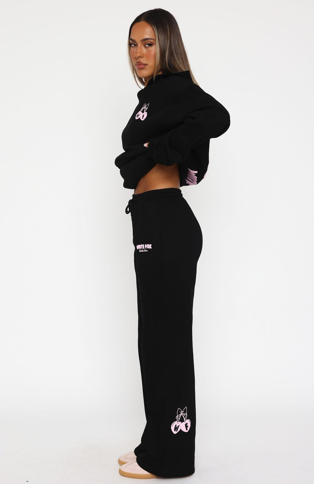 Trending Feel The Love Wide Leg Sweatpants Black