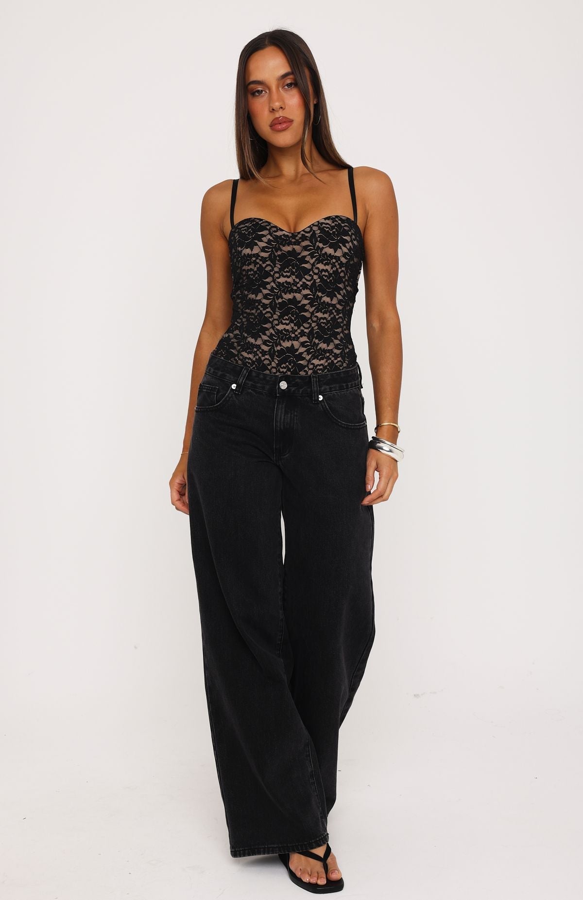 Trending Breaking Hearts Lace Bodysuit Black