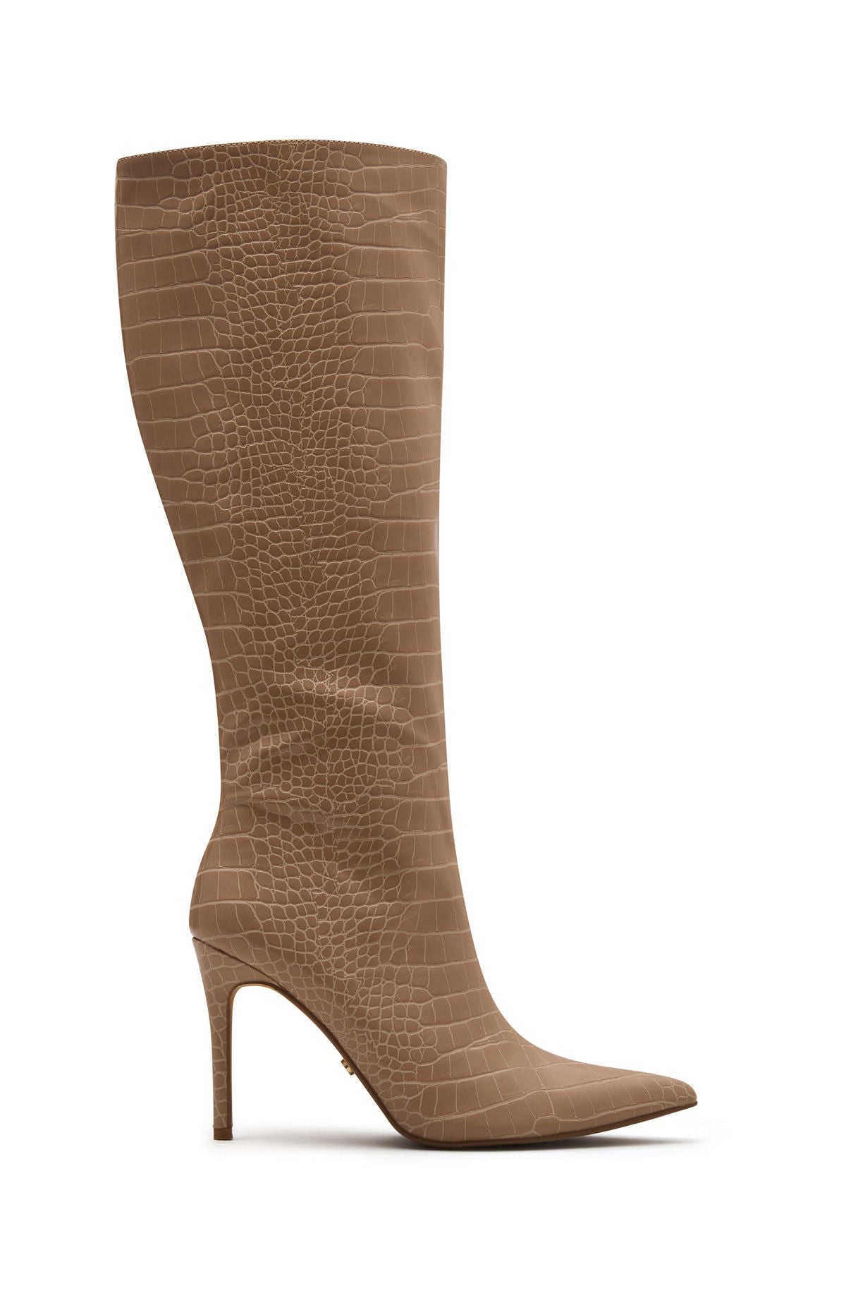 Trending Ziggy Knee High Boots Nude Croc
