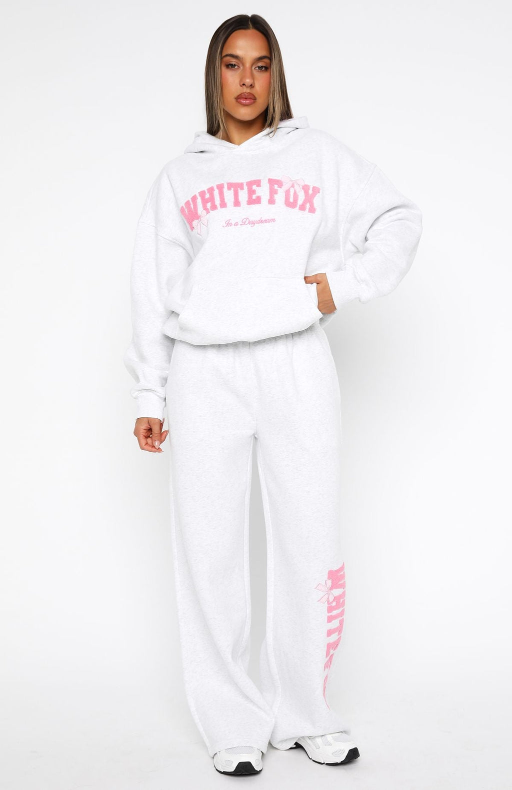 Trending Daydreamers Madeline Wide Leg Sweatpants Grey Marle