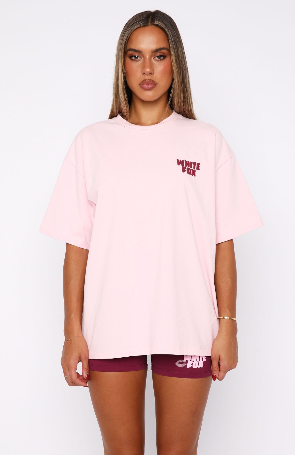 Trending 11th Street City Girl At Heart Oversized Tee Strawberry Whip