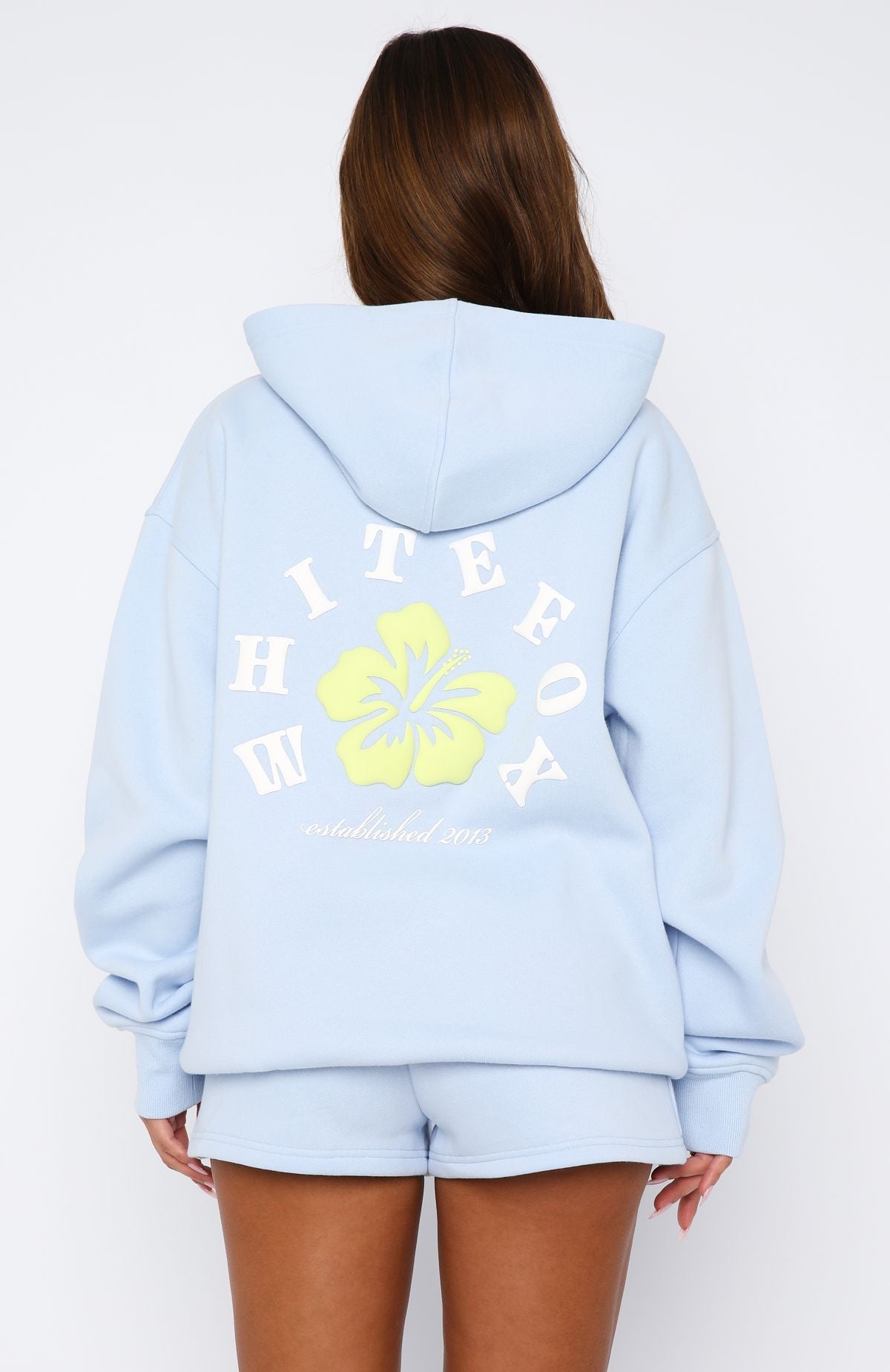 Trending Keep Blooming Oversized Hoodie Blue