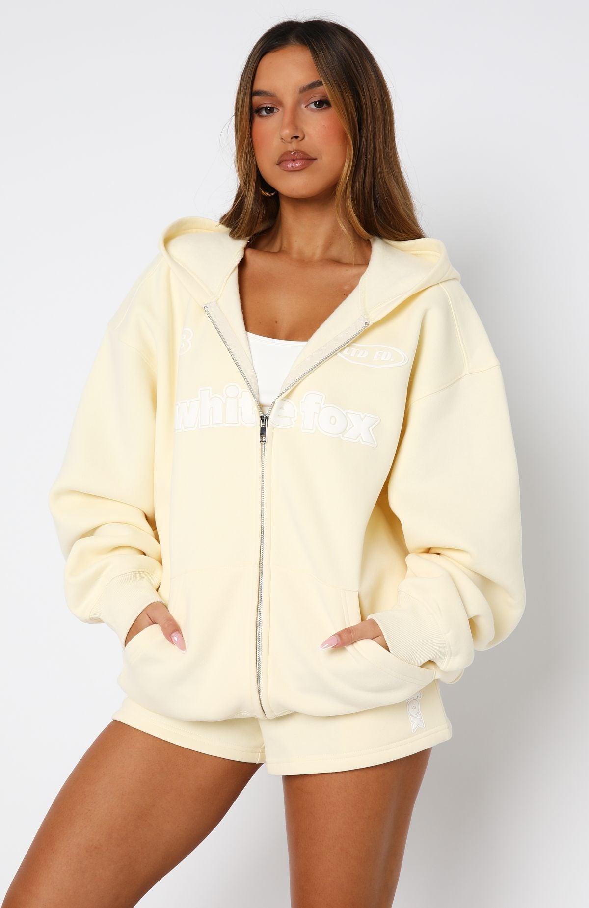 Trending Ready To Go Zip Front Hoodie Lemon