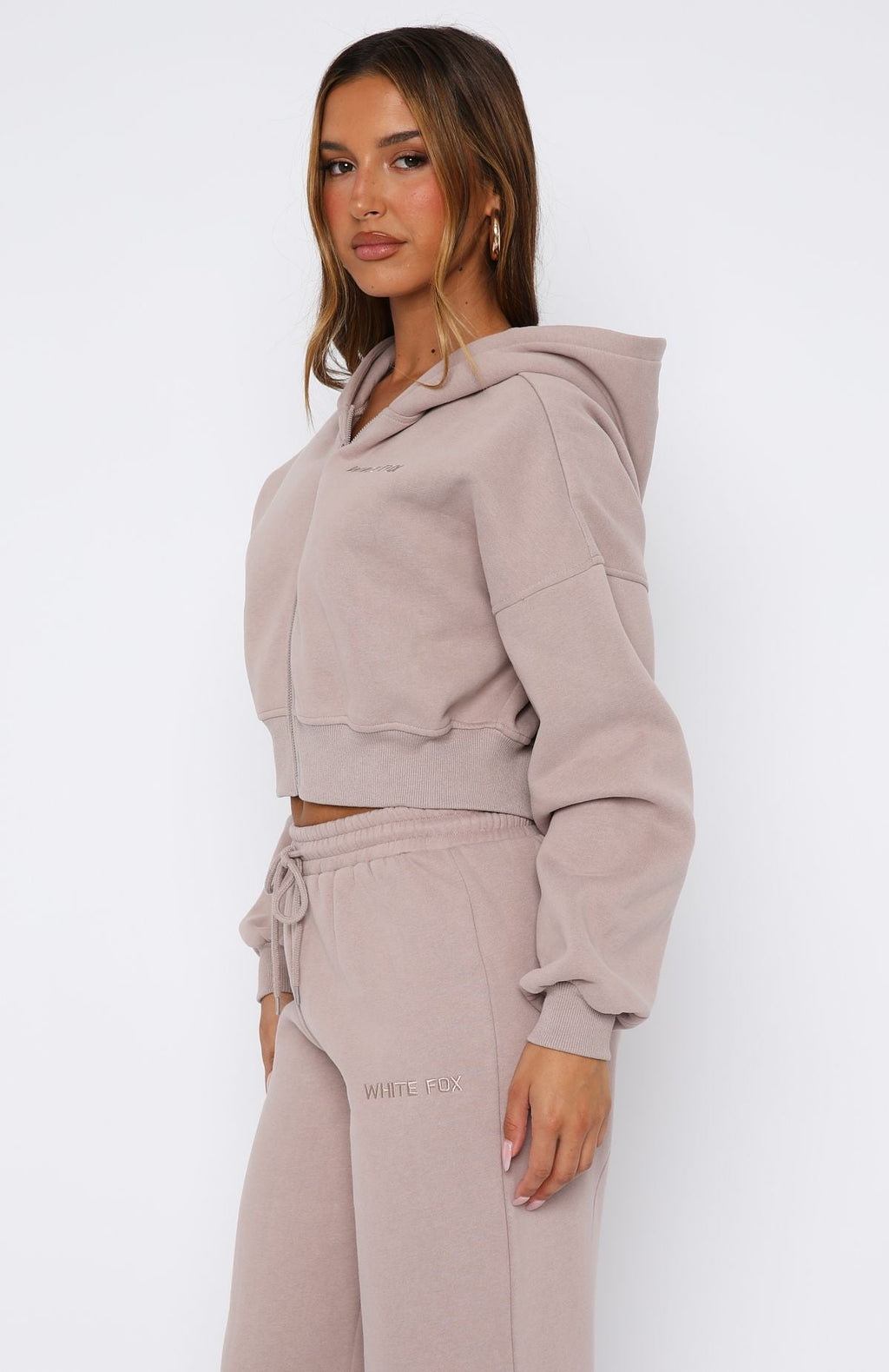 Trending Stay Lifted Cropped Hoodie Cinnamon