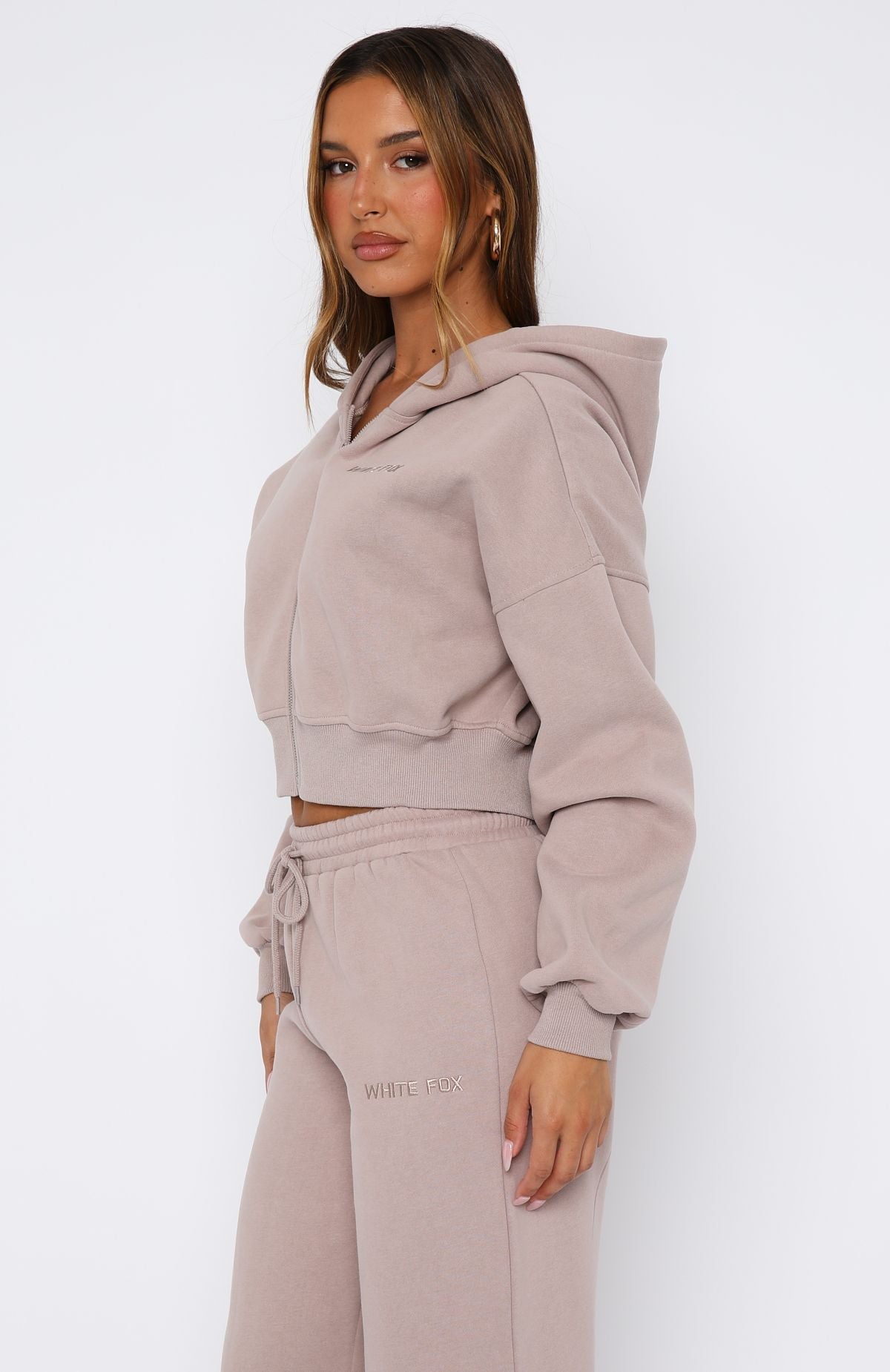 Trending Stay Lifted Cropped Hoodie Cinnamon