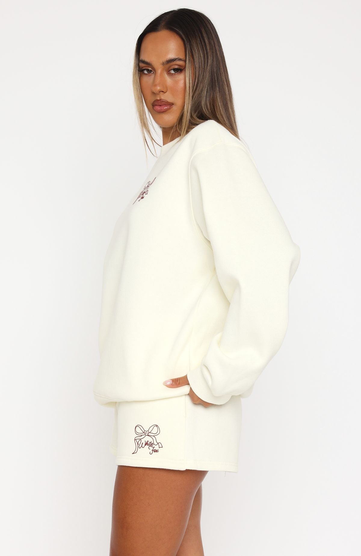 Trending Love You Forever Oversized Sweater Cream