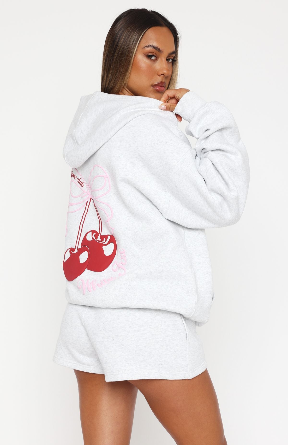 Trending Fell So Hard Zip Front Hoodie Grey Marle