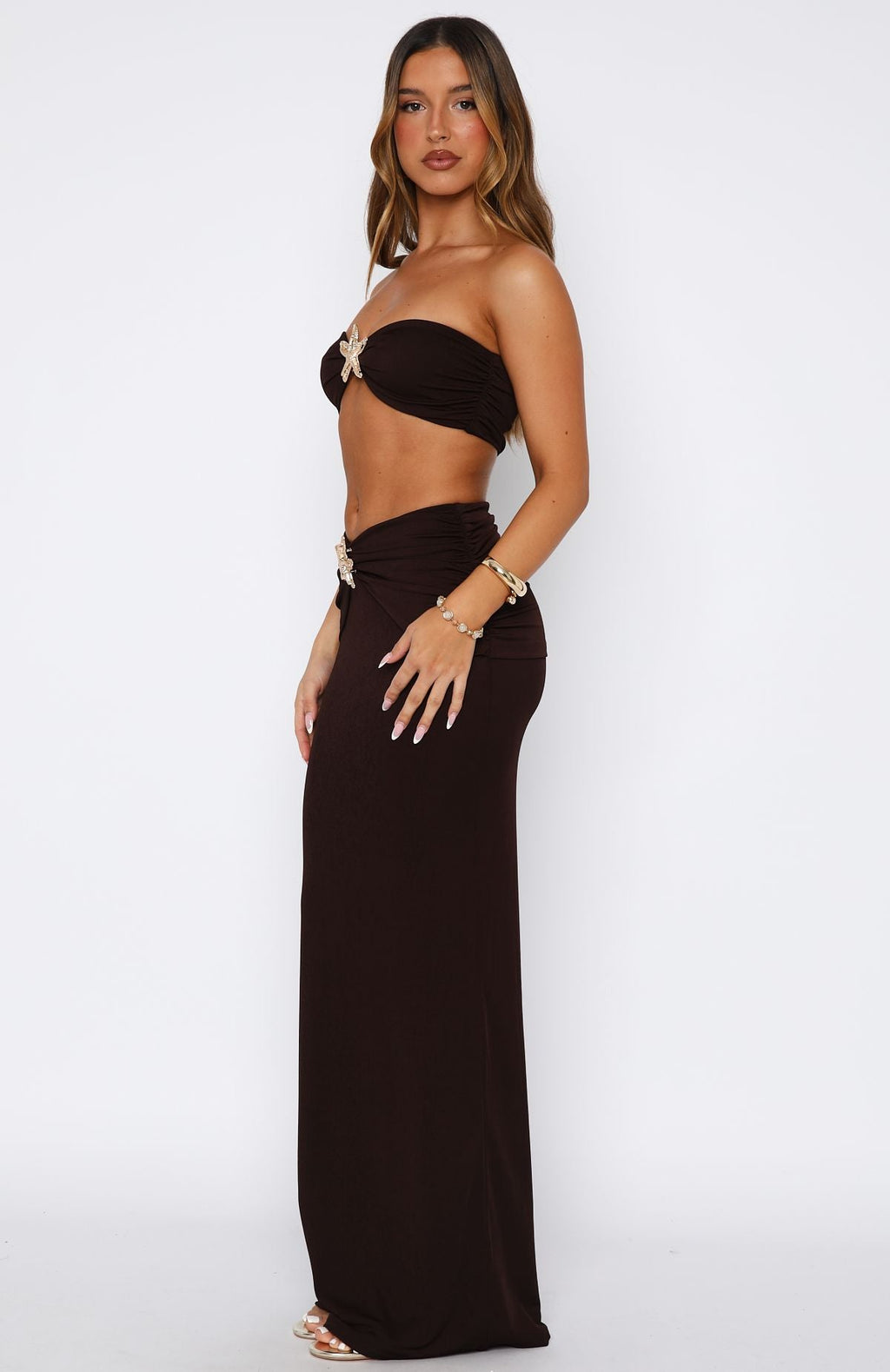 Trending Lil Mermaid Maxi Skirt Chocolate