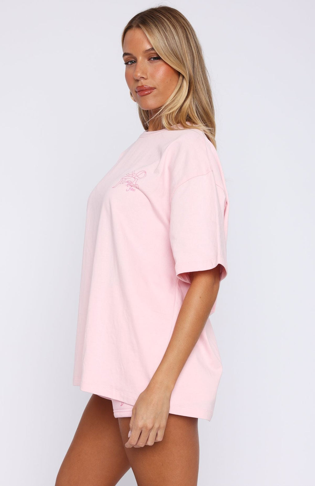 Trending Love You Forever Oversized Tee Pink